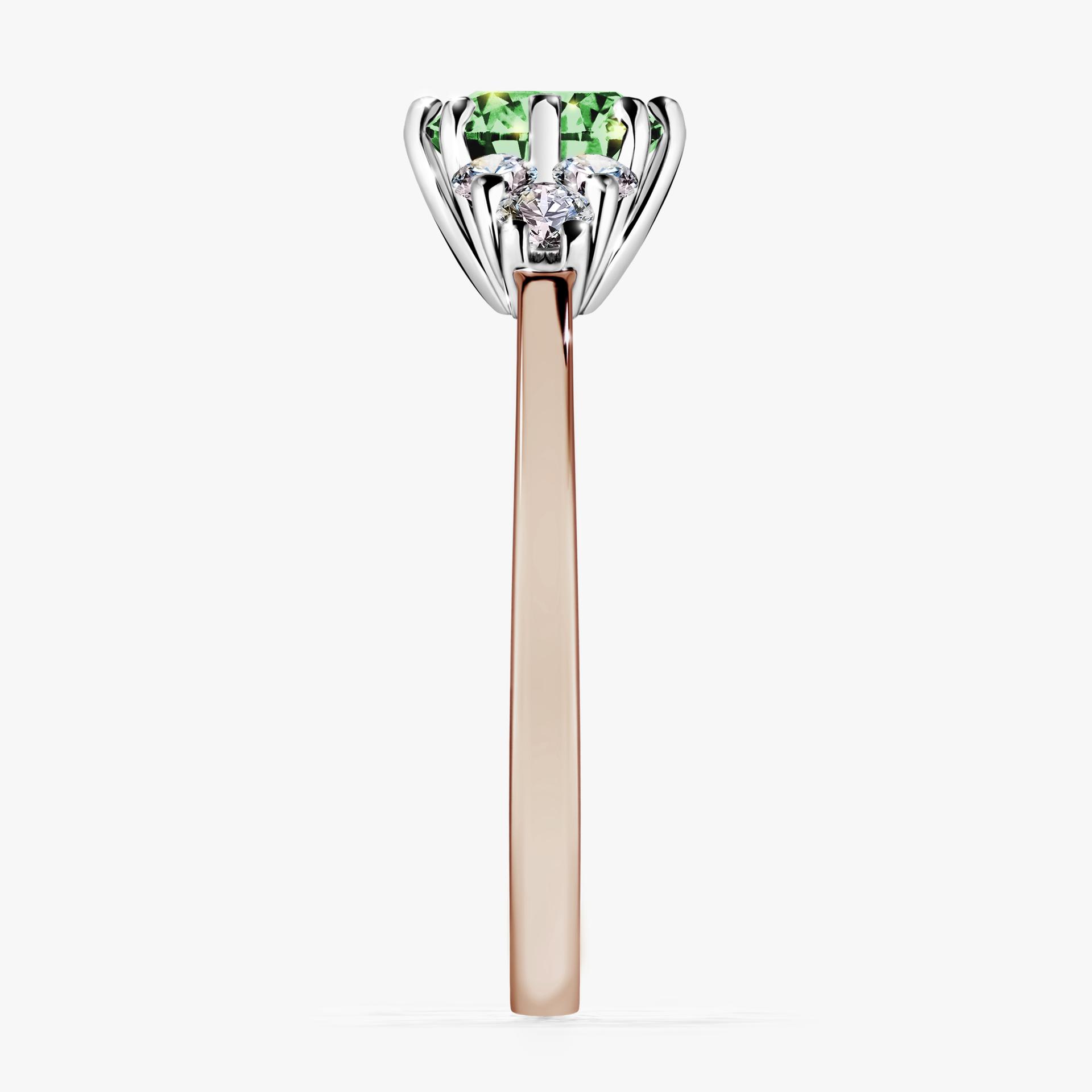 Pierscionek zareczynowy z diamentem zielony_ciemny 098 CT z rozowego zlota my lilly 03