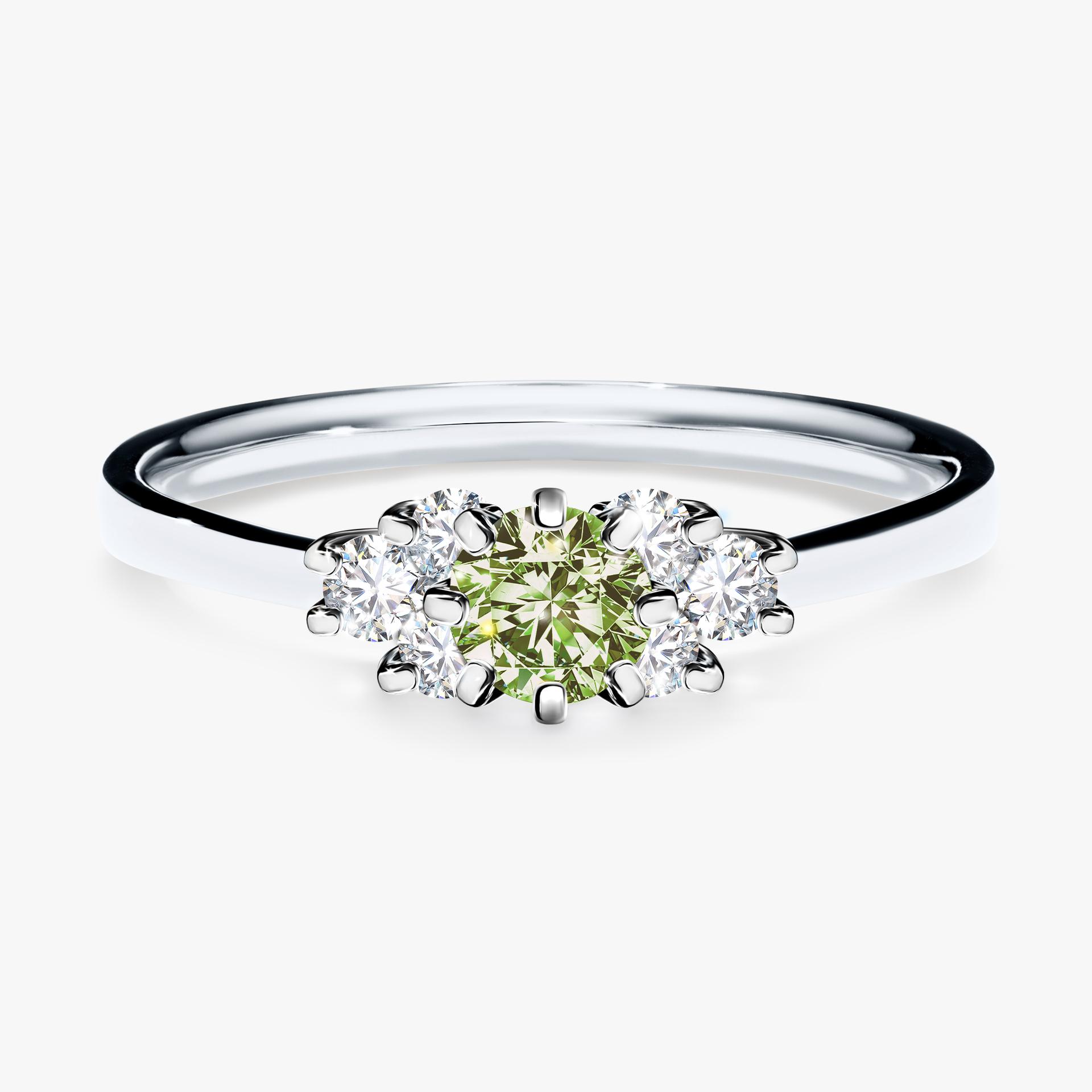 Pierscionek zareczynowy z diamentem zielony_jasny 043 CT z bialego zlota my lilly 01