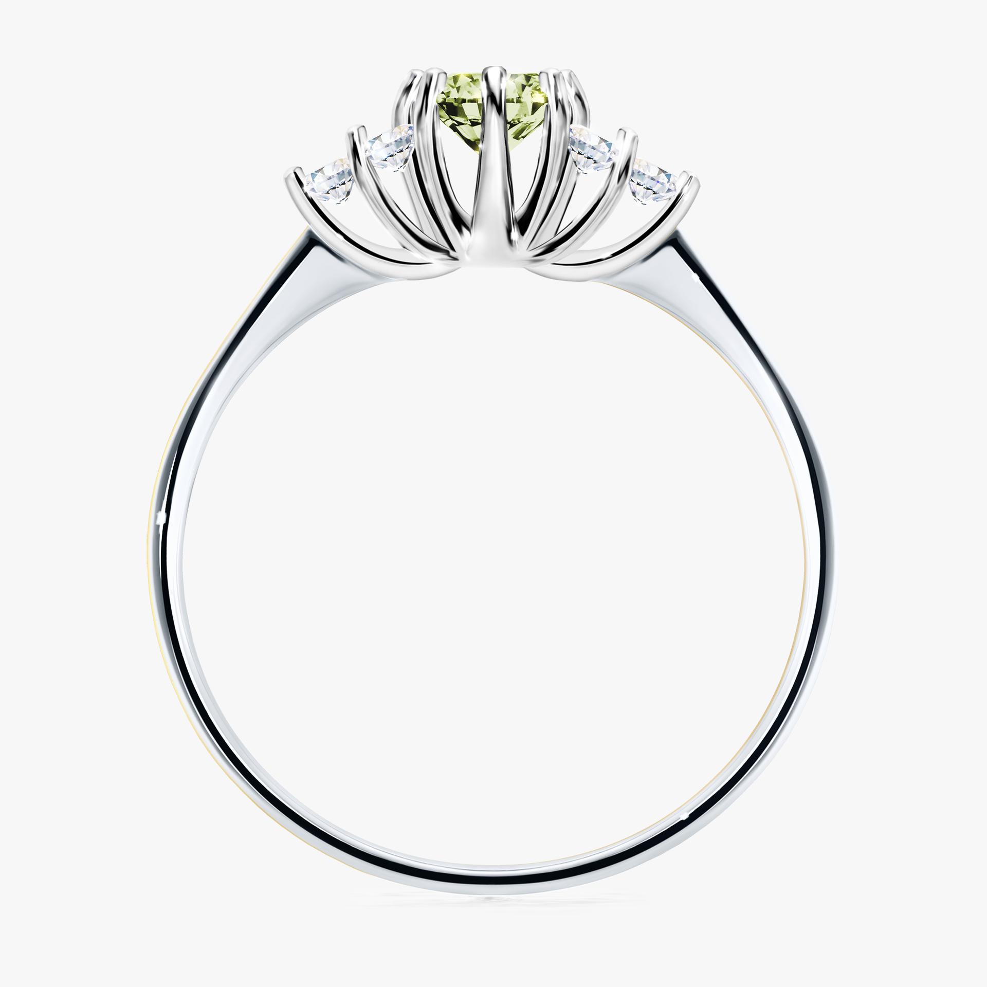 Pierscionek zareczynowy z diamentem zielony_jasny 043 CT z bialego zlota my lilly 02