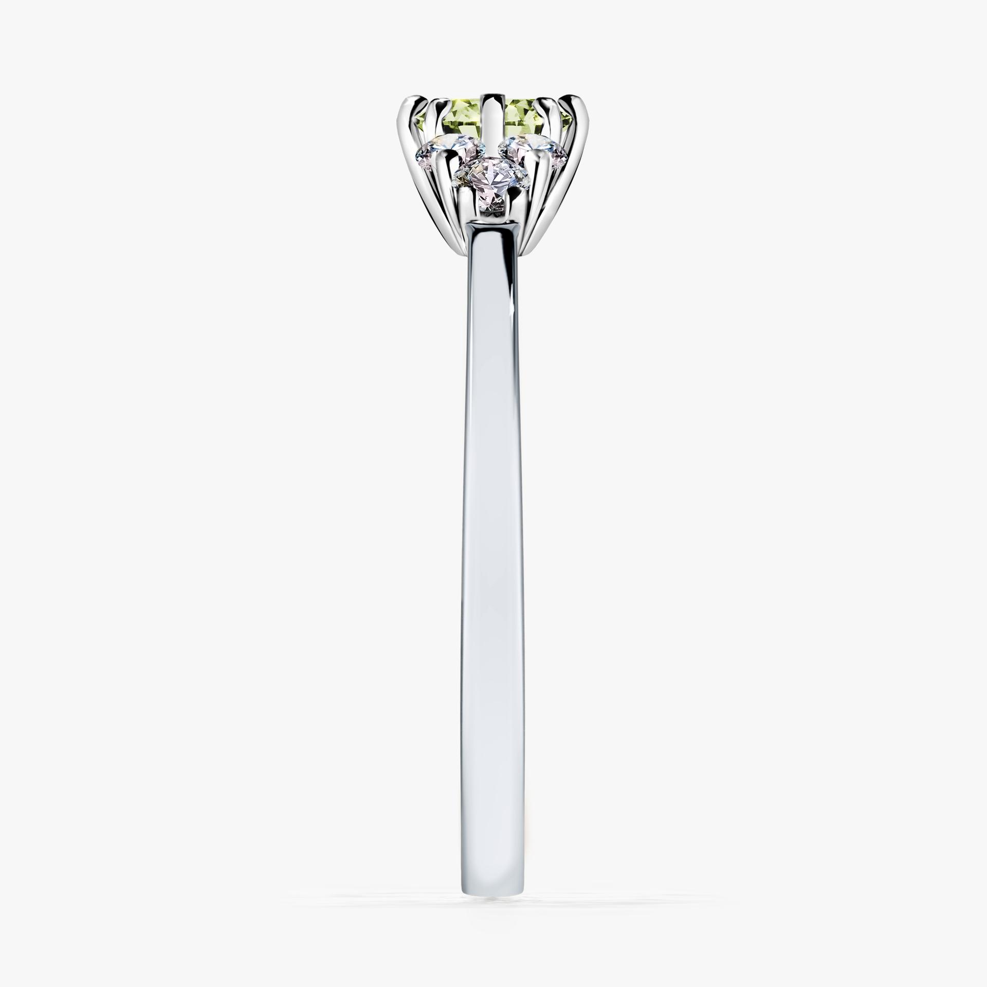Pierscionek zareczynowy z diamentem zielony_jasny 043 CT z bialego zlota my lilly 03