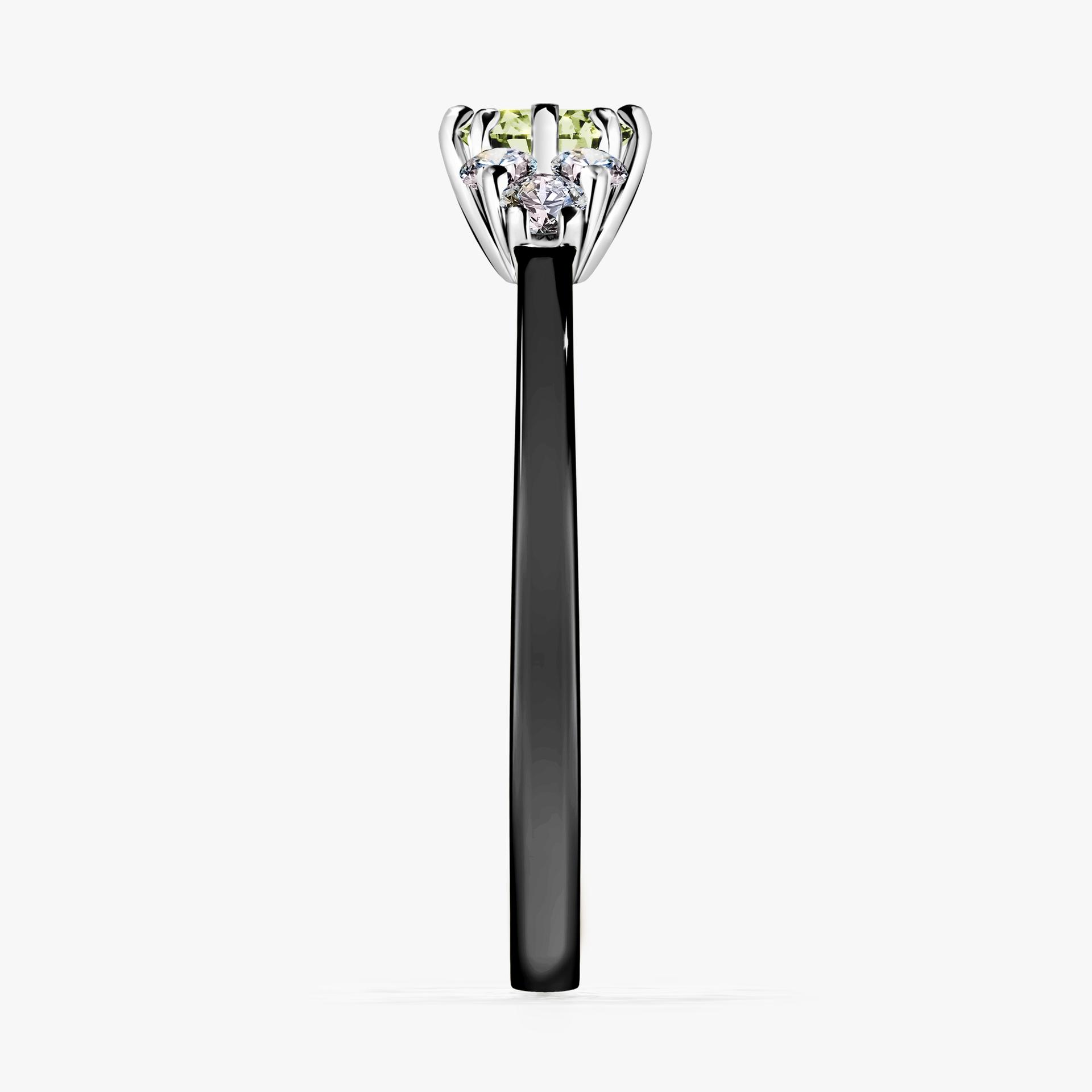 Pierscionek zareczynowy z diamentem zielony_jasny 043 CT z czarnego zlota my lilly 03