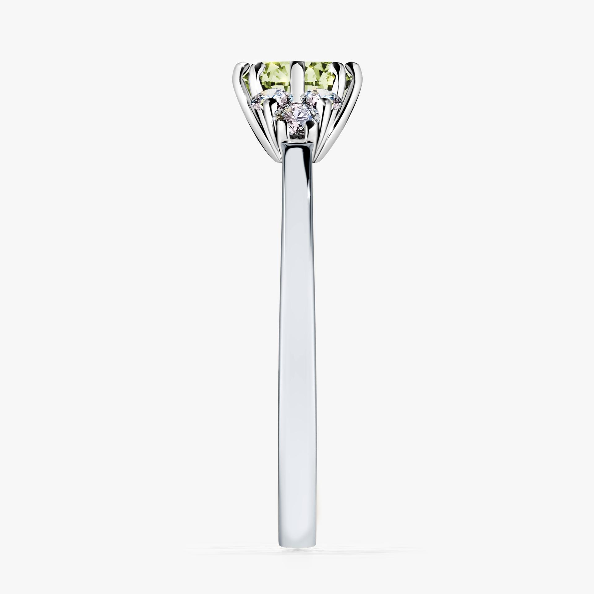 Pierscionek zareczynowy z diamentem zielony_jasny 068 CT z bialego zlota my lilly 03