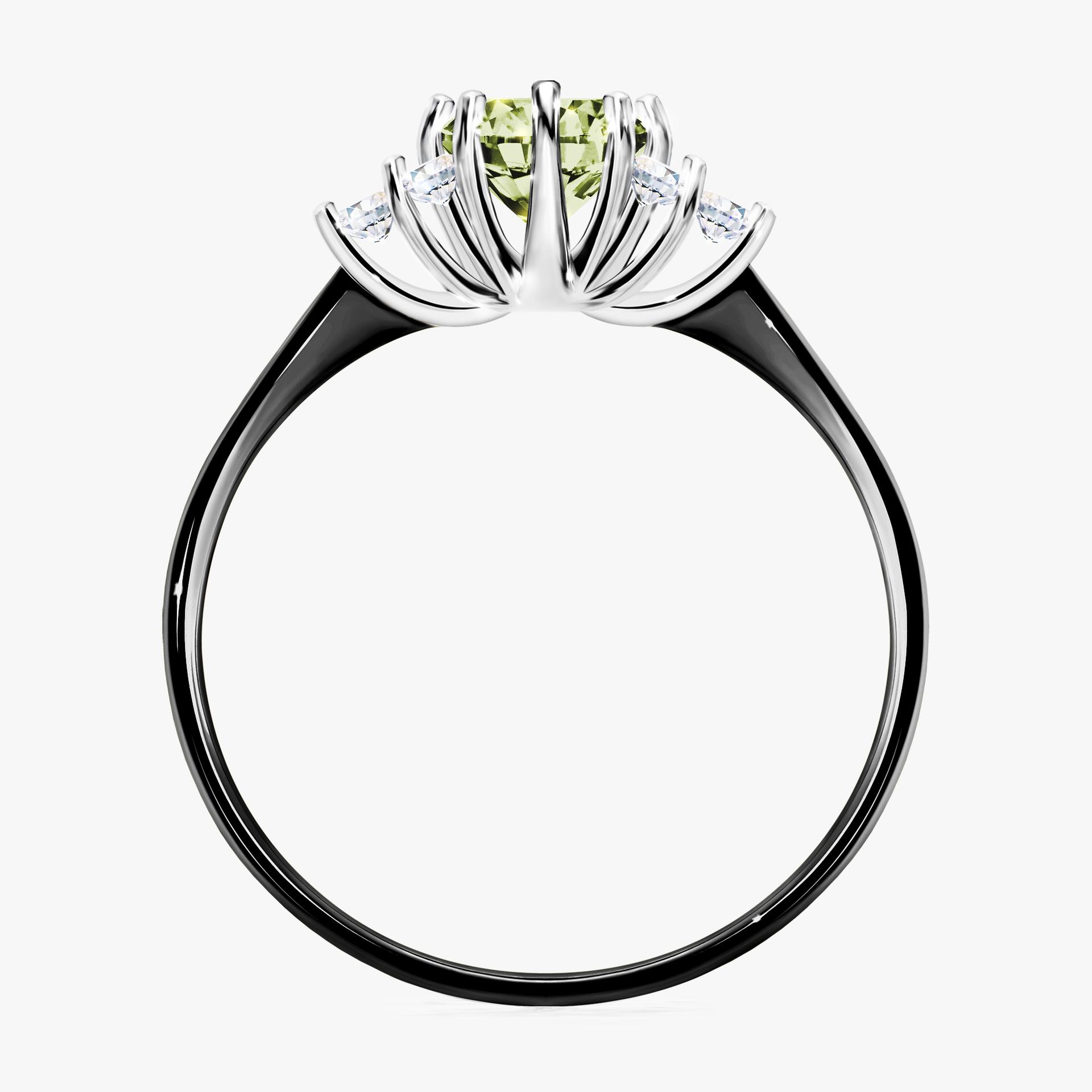 Pierscionek zareczynowy z diamentem zielony_jasny 068 CT z czarnego zlota my lilly 02
