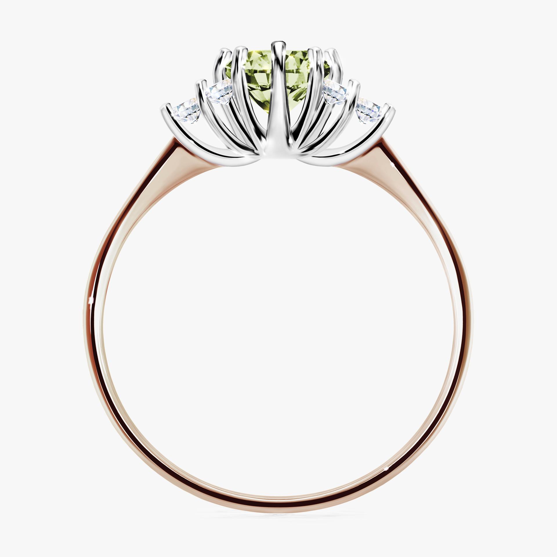Pierscionek zareczynowy z diamentem zielony_jasny 068 CT z rozowego zlota my lilly 02