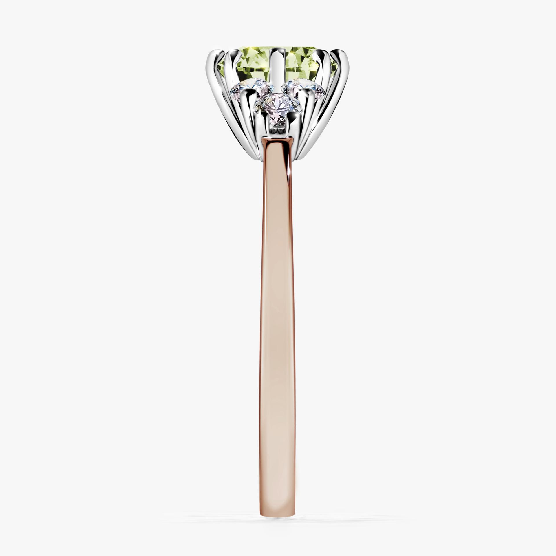 Pierscionek zareczynowy z diamentem zielony_jasny 098 CT z rozowego zlota my lilly 03