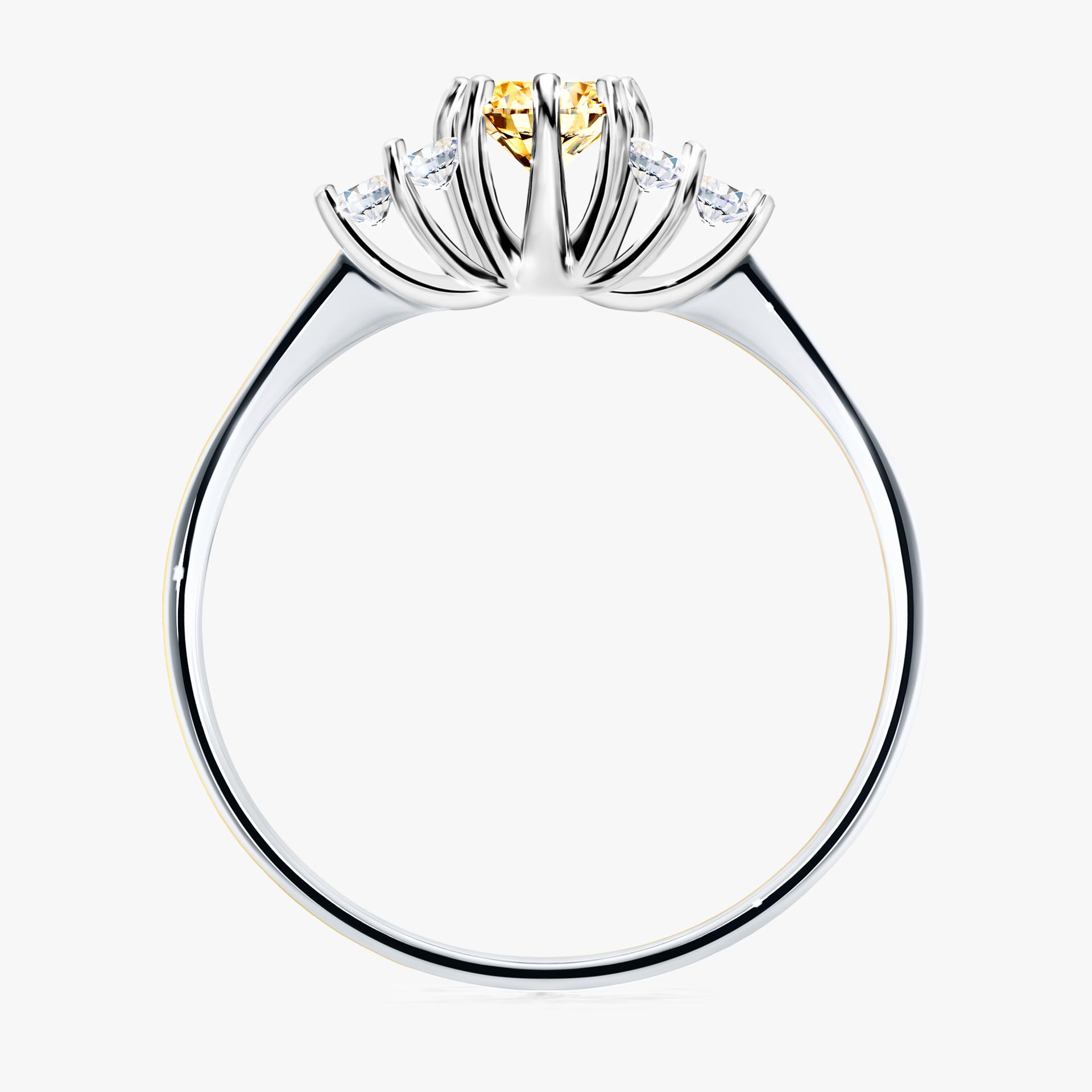 Pierscionek zareczynowy z diamentem zolty 043 CT z bialego zlota my lilly 02