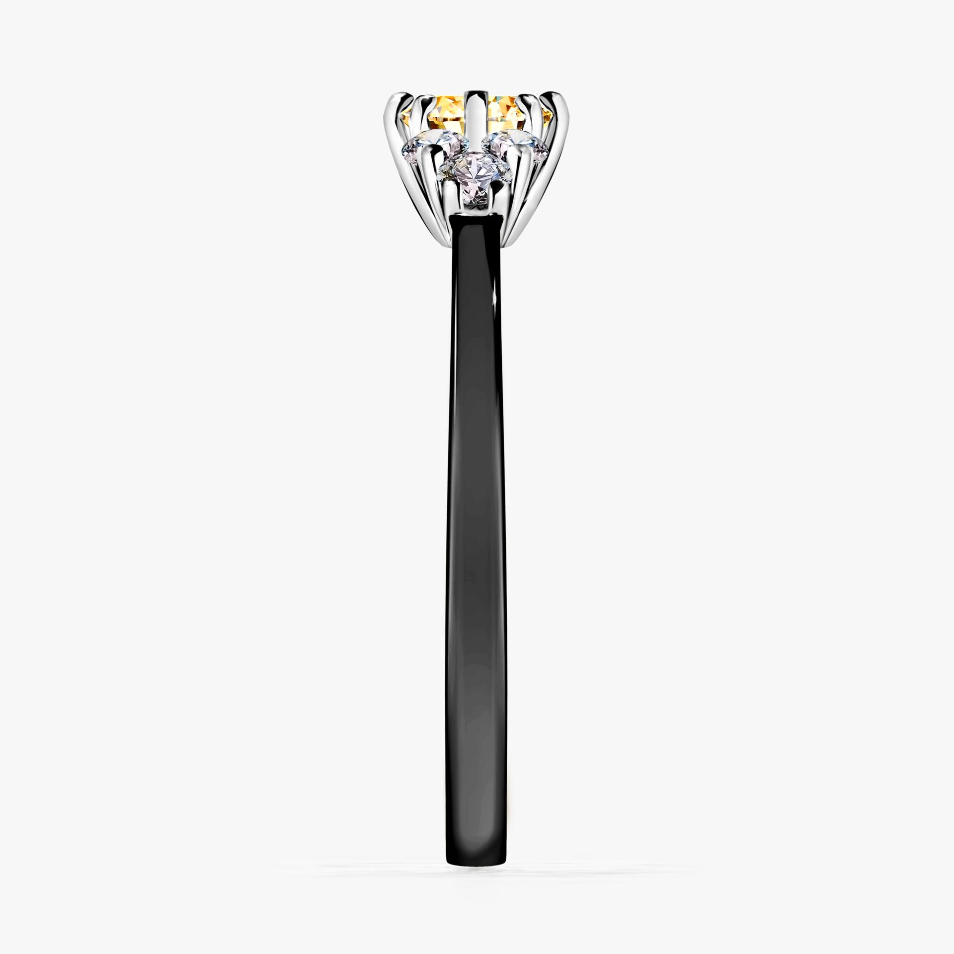 Pierscionek zareczynowy z diamentem zolty 043 CT z czarnego zlota my lilly 03