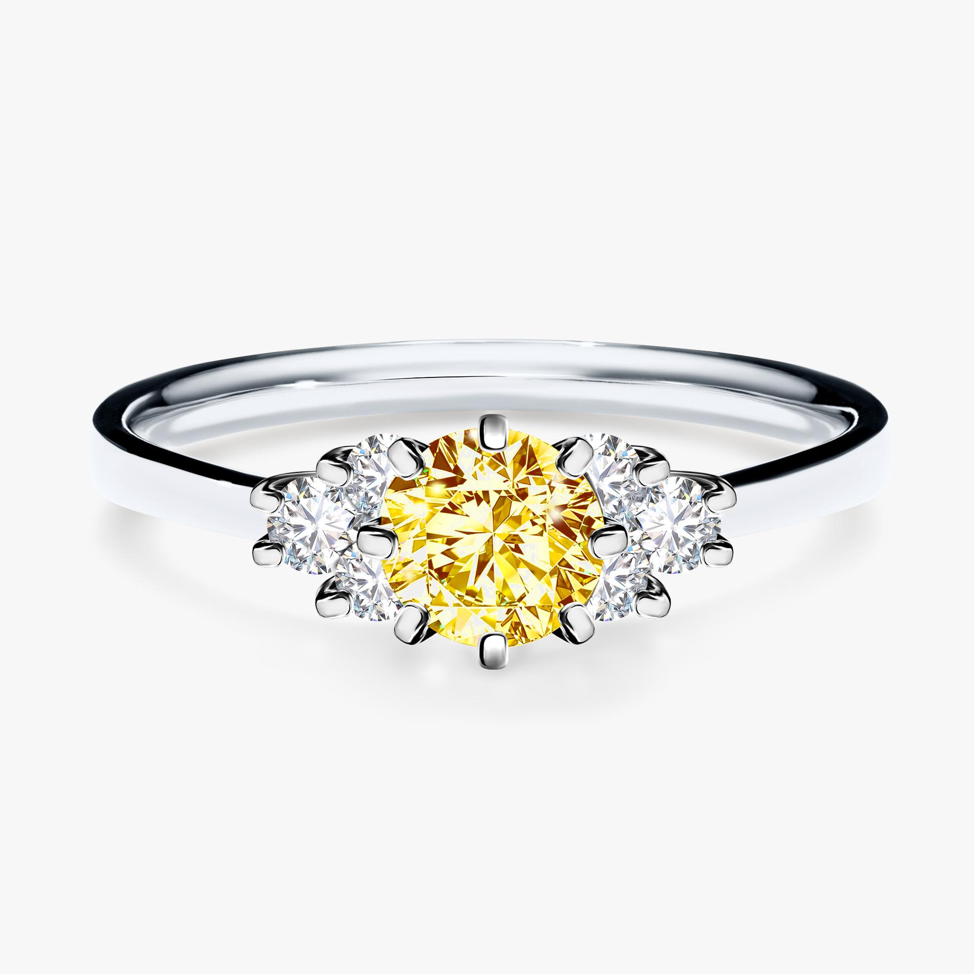 Pierscionek zareczynowy z diamentem zolty 068 CT z bialego zlota my lilly 01