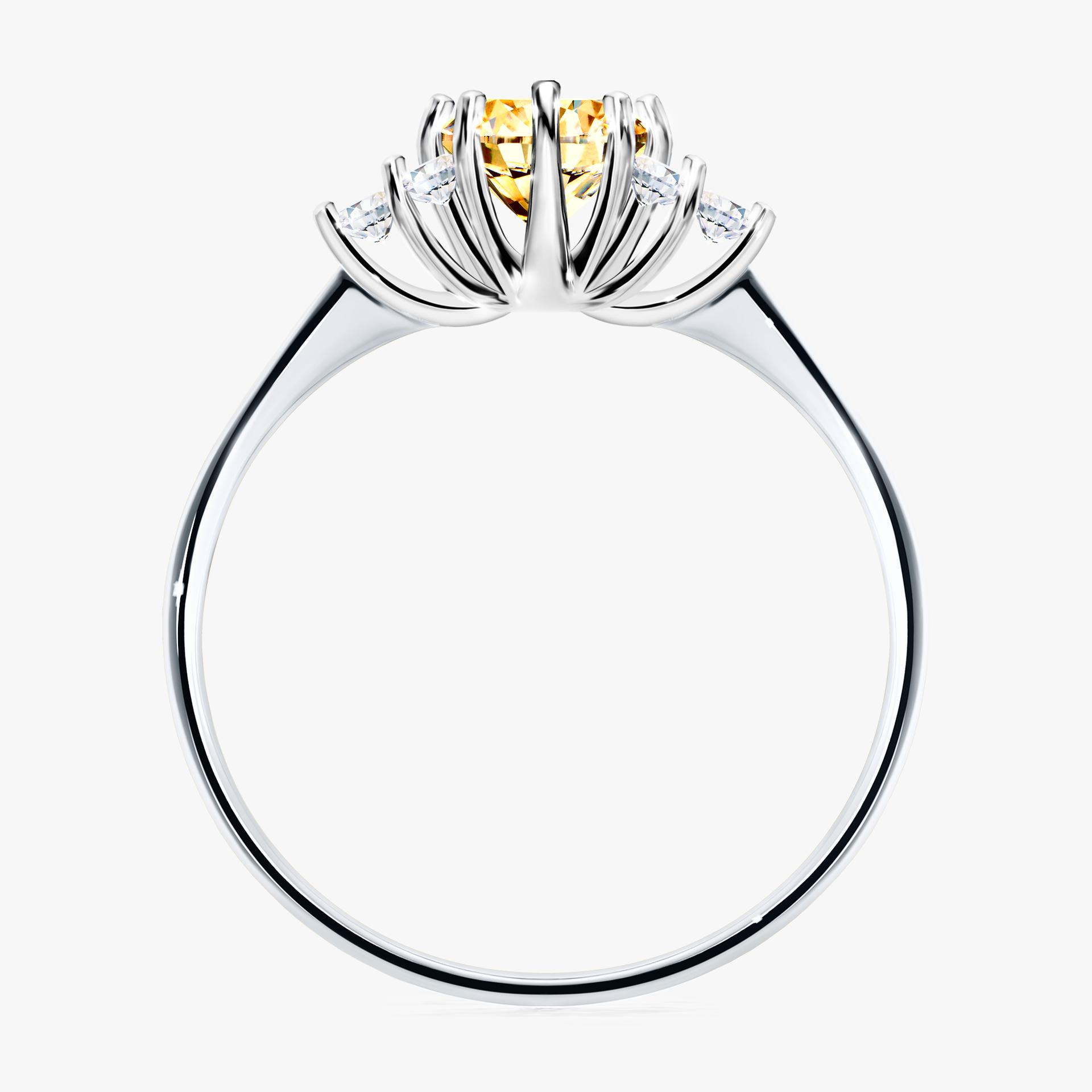 Pierscionek zareczynowy z diamentem zolty 068 CT z bialego zlota my lilly 02