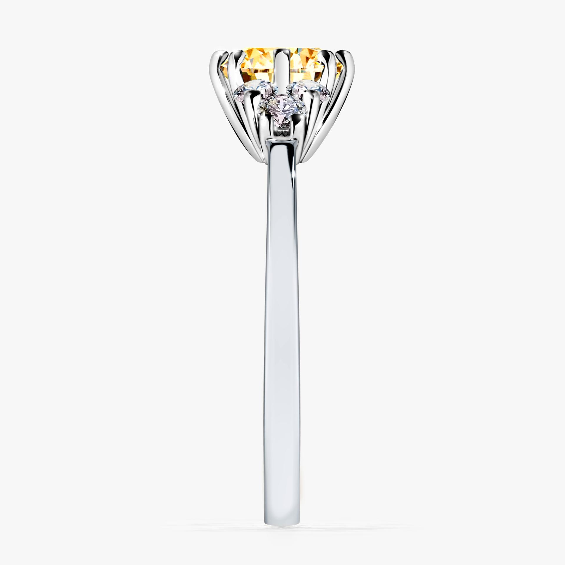 Pierscionek zareczynowy z diamentem zolty 098 CT z bialego zlota my lilly 03