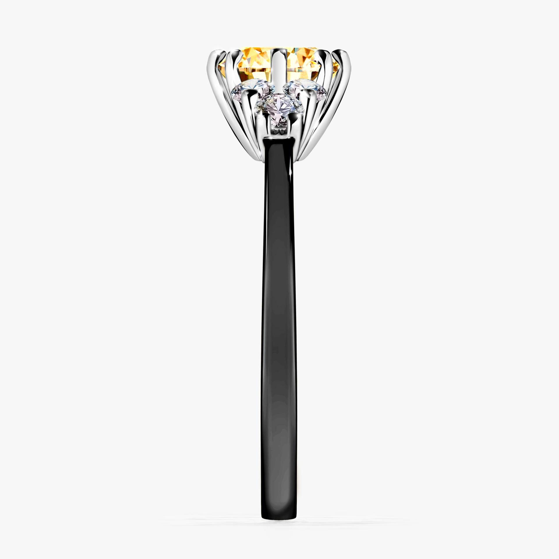 Pierścionek zaręczynowy My Lilly z czarnego złota z żółtym diamentem 0,98ct