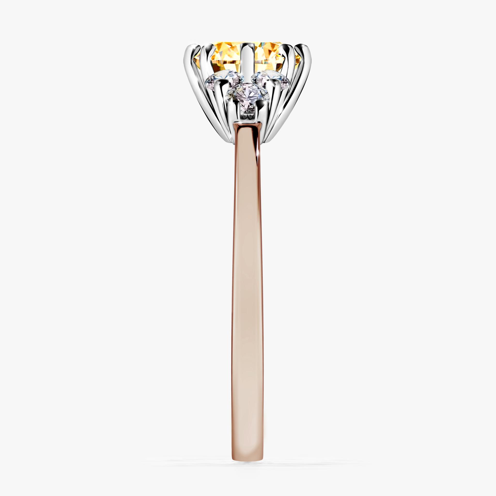 Pierscionek zareczynowy z diamentem zolty 098 CT z rozowego zlota my lilly 03
