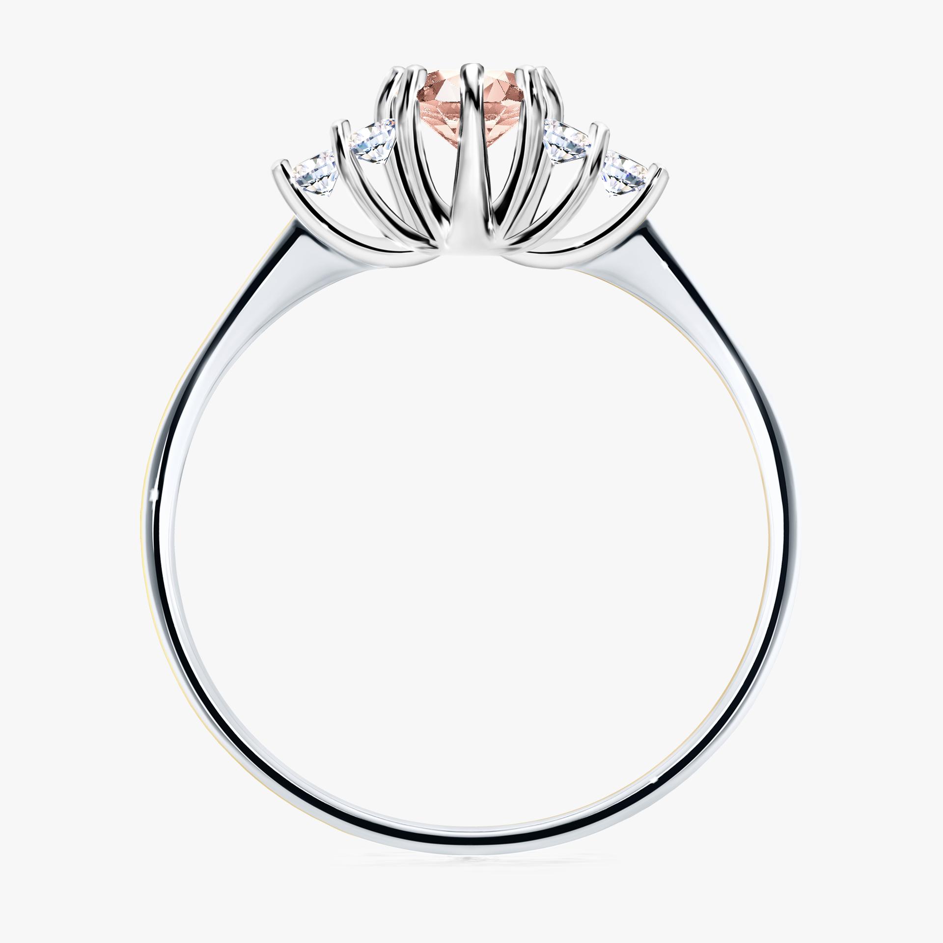 Pierścionek zaręczynowy My Lilly z białego złota z morganitem 0,43ct