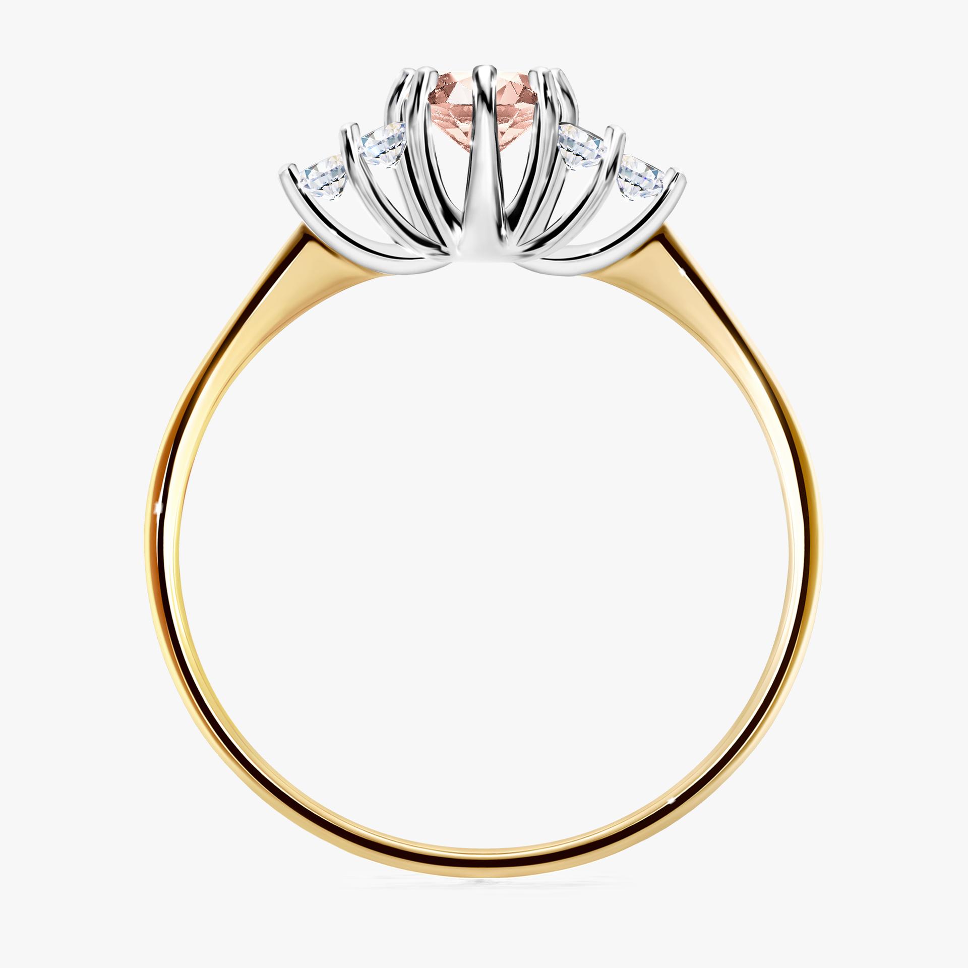 Pierscionek zareczynowy z morganitem 043 CT z zoltego zlota my lilly 02