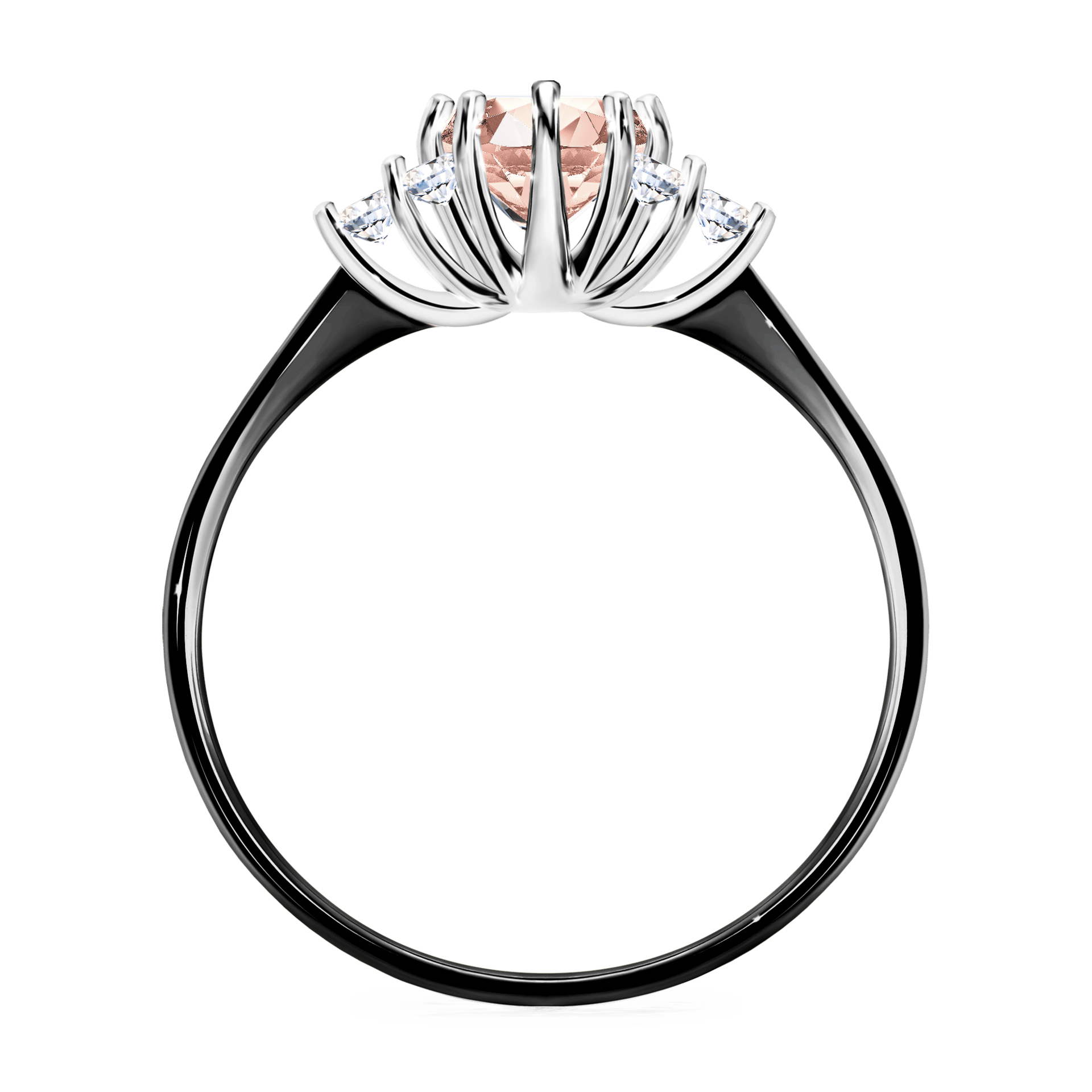 Pierscionek zareczynowy z morganitem 068 CT z czarnego zlota my lilly 02