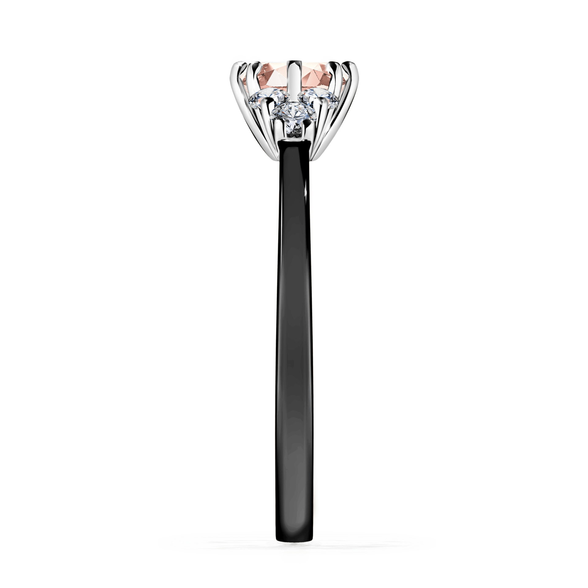 Pierscionek zareczynowy z morganitem 068 CT z czarnego zlota my lilly 03