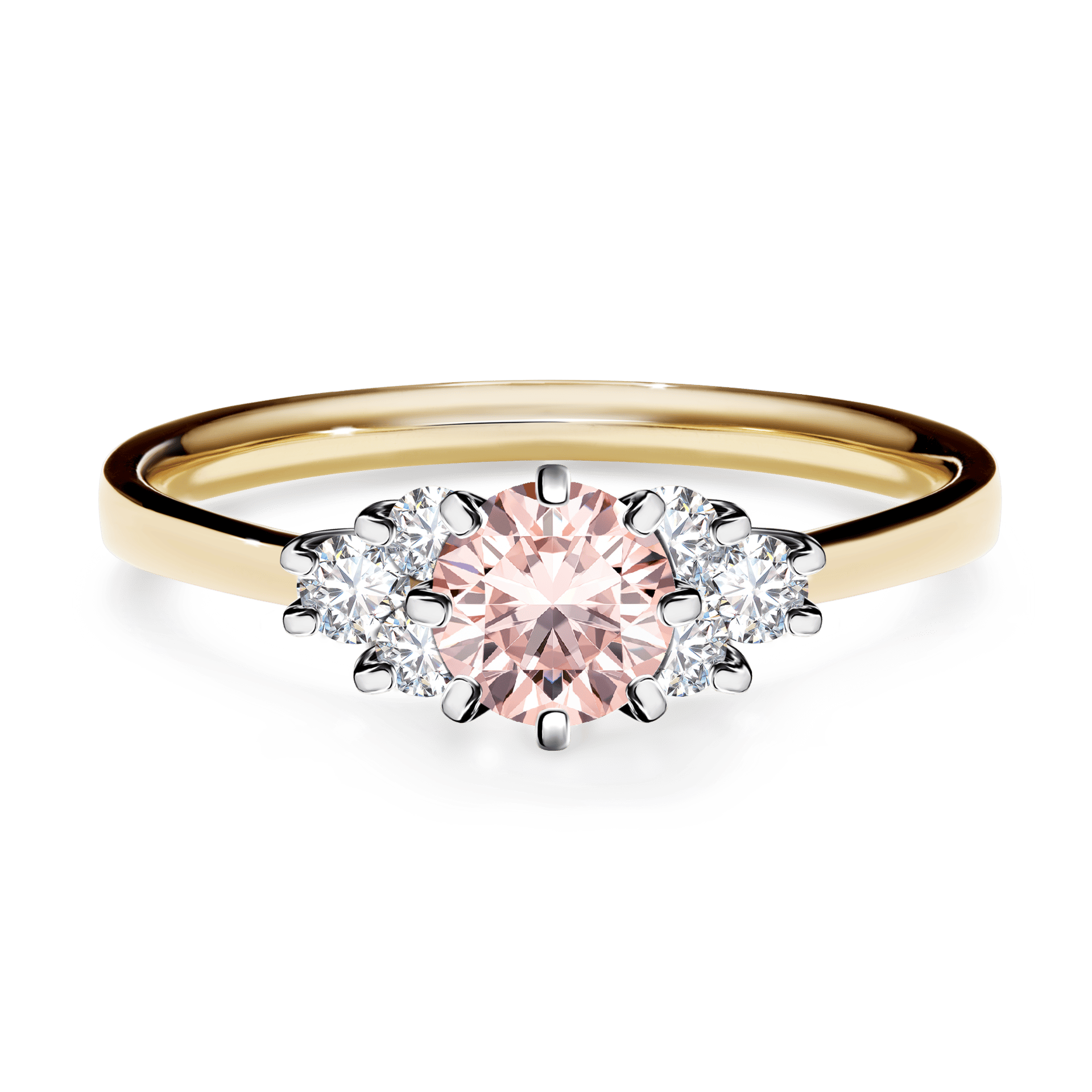 Pierścionek zaręczynowy My Lilly z żółtego złota z morganitem 0,68ct
