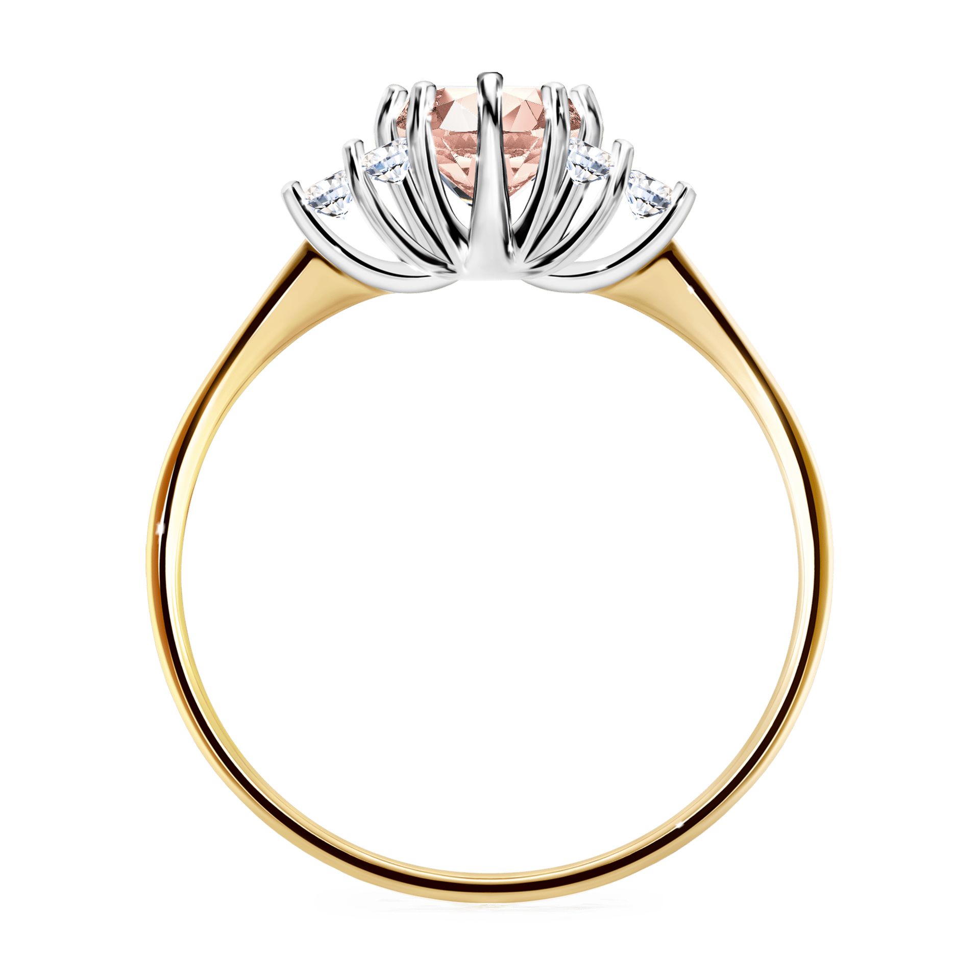 Pierścionek zaręczynowy My Lilly z żółtego złota z morganitem 0,68ct