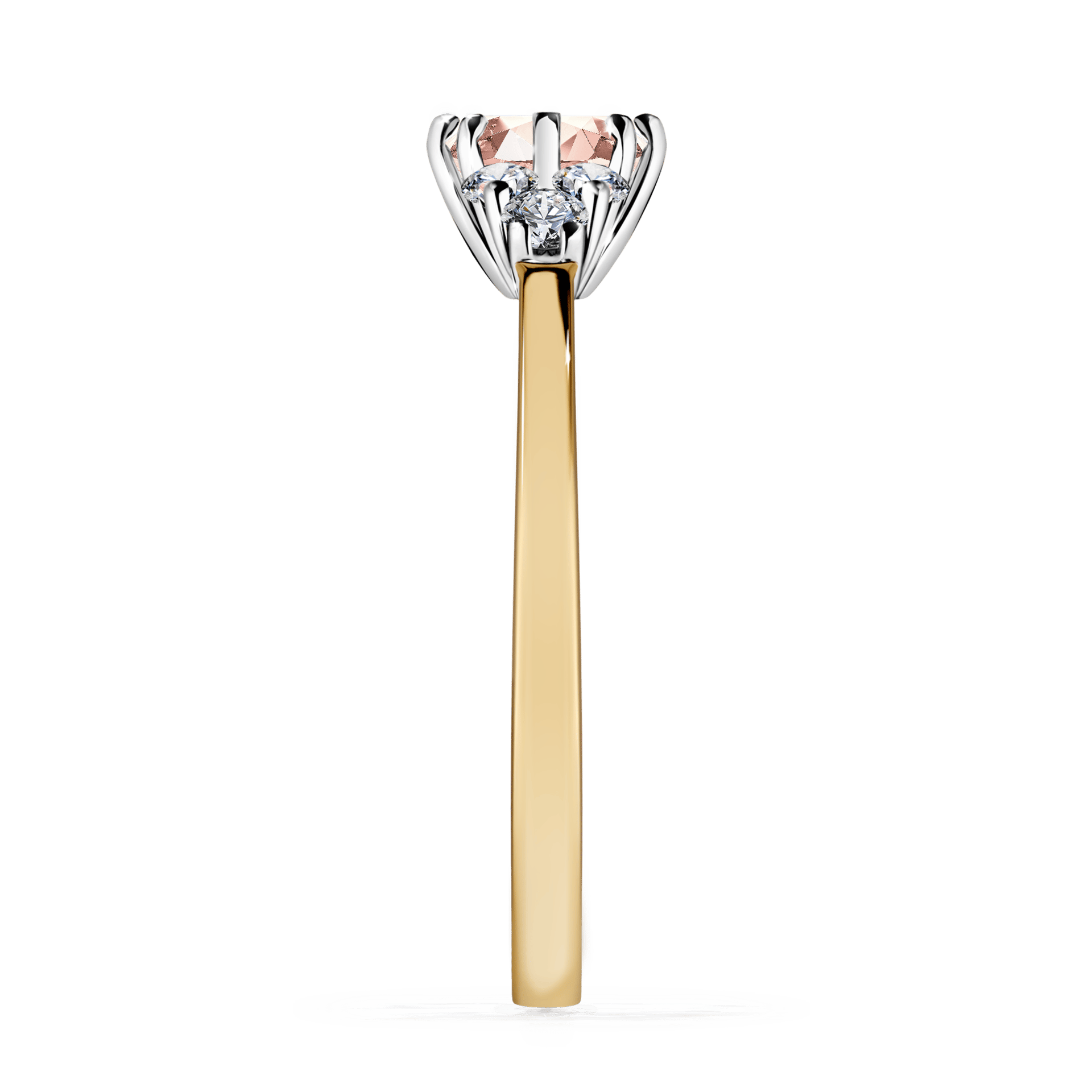 Pierścionek zaręczynowy My Lilly z żółtego złota z morganitem 0,68ct