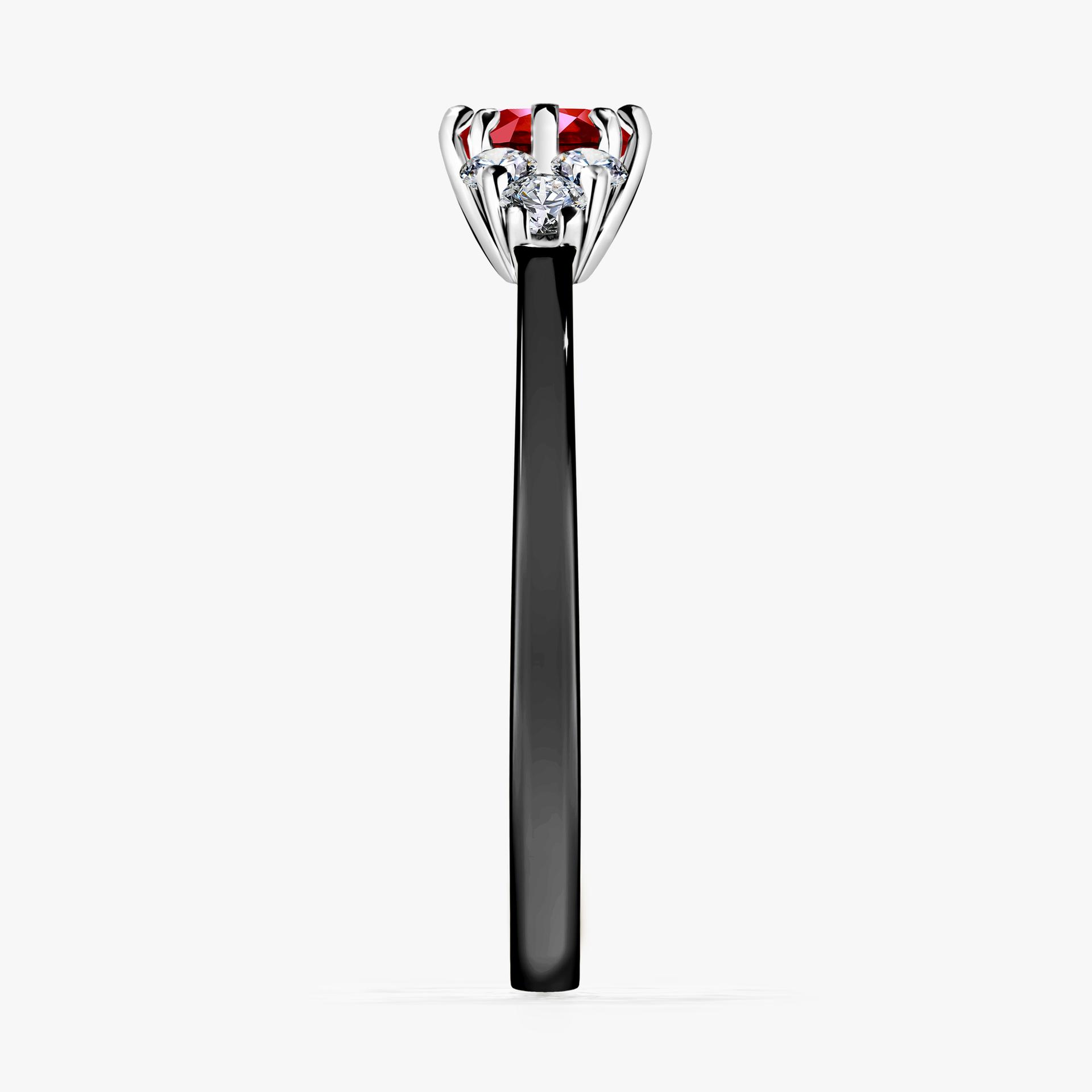 Pierscionek zareczynowy z rubinem 043 CT z czarnego zlota my lilly 03
