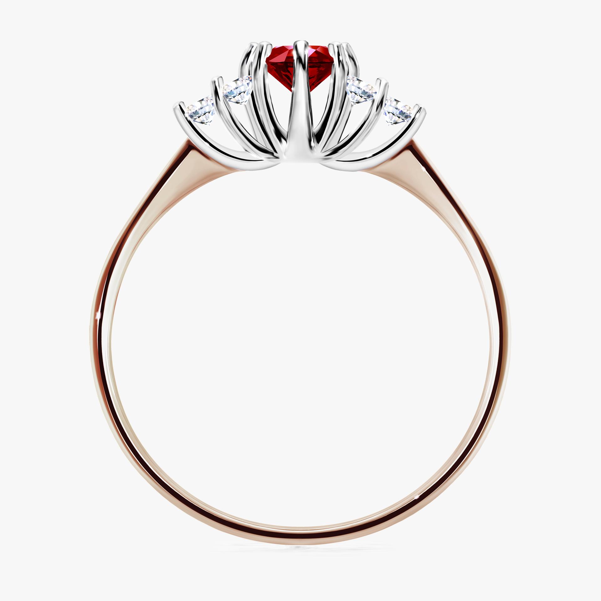 Pierścionek zaręczynowy My Lilly z różowego złota z rubinem 0,43ct