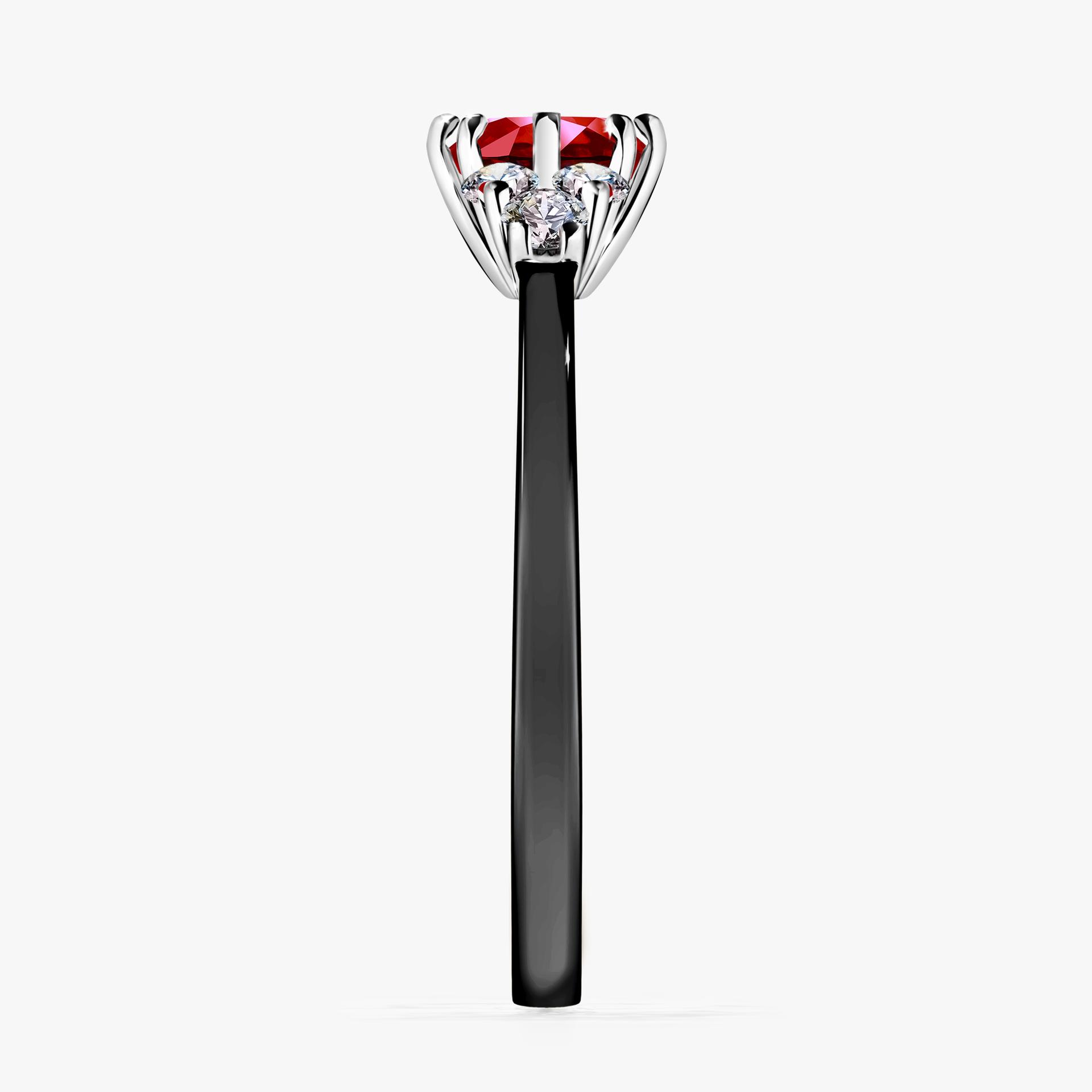 Pierscionek zareczynowy z rubinem 068 CT z czarnego zlota my lilly 03