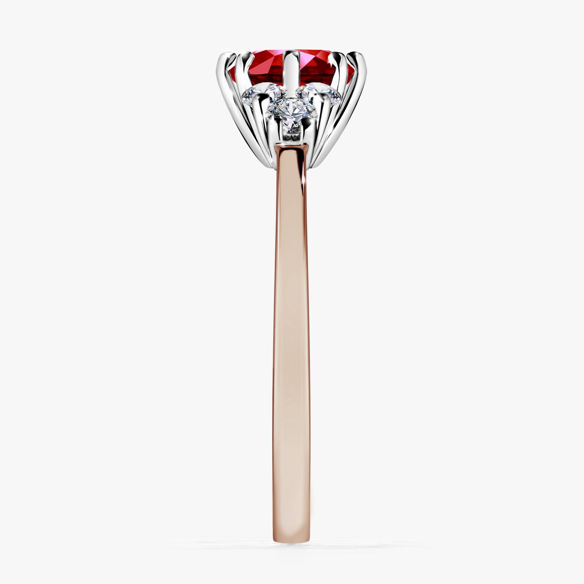 Pierścionek zaręczynowy My Lilly z różowego złota z rubinem 0,98ct