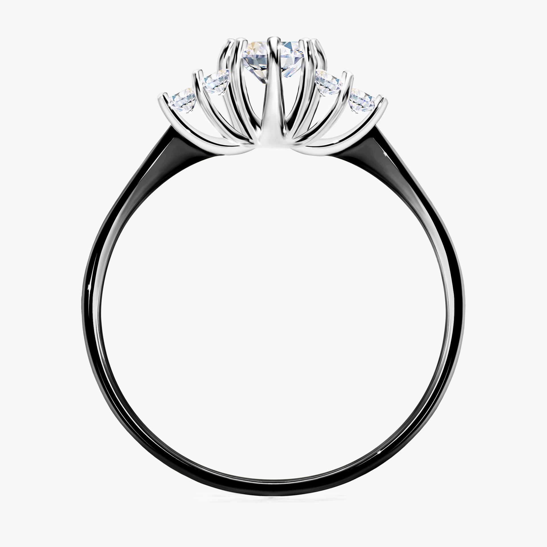 Pierscionek zareczynowy z szafirem bialym 043 CT z czarnego zlota my lilly 02