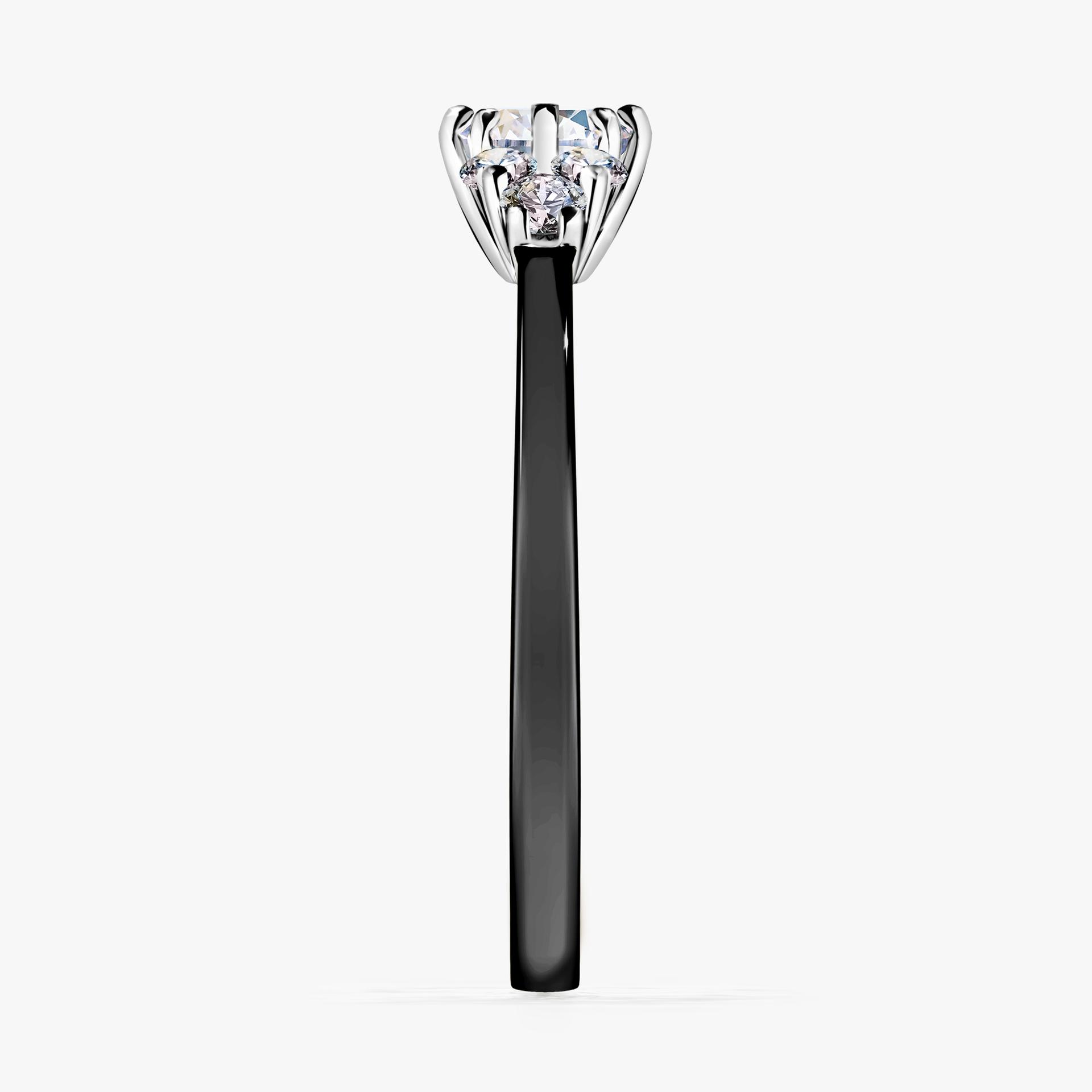 Pierscionek zareczynowy z szafirem bialym 043 CT z czarnego zlota my lilly 03