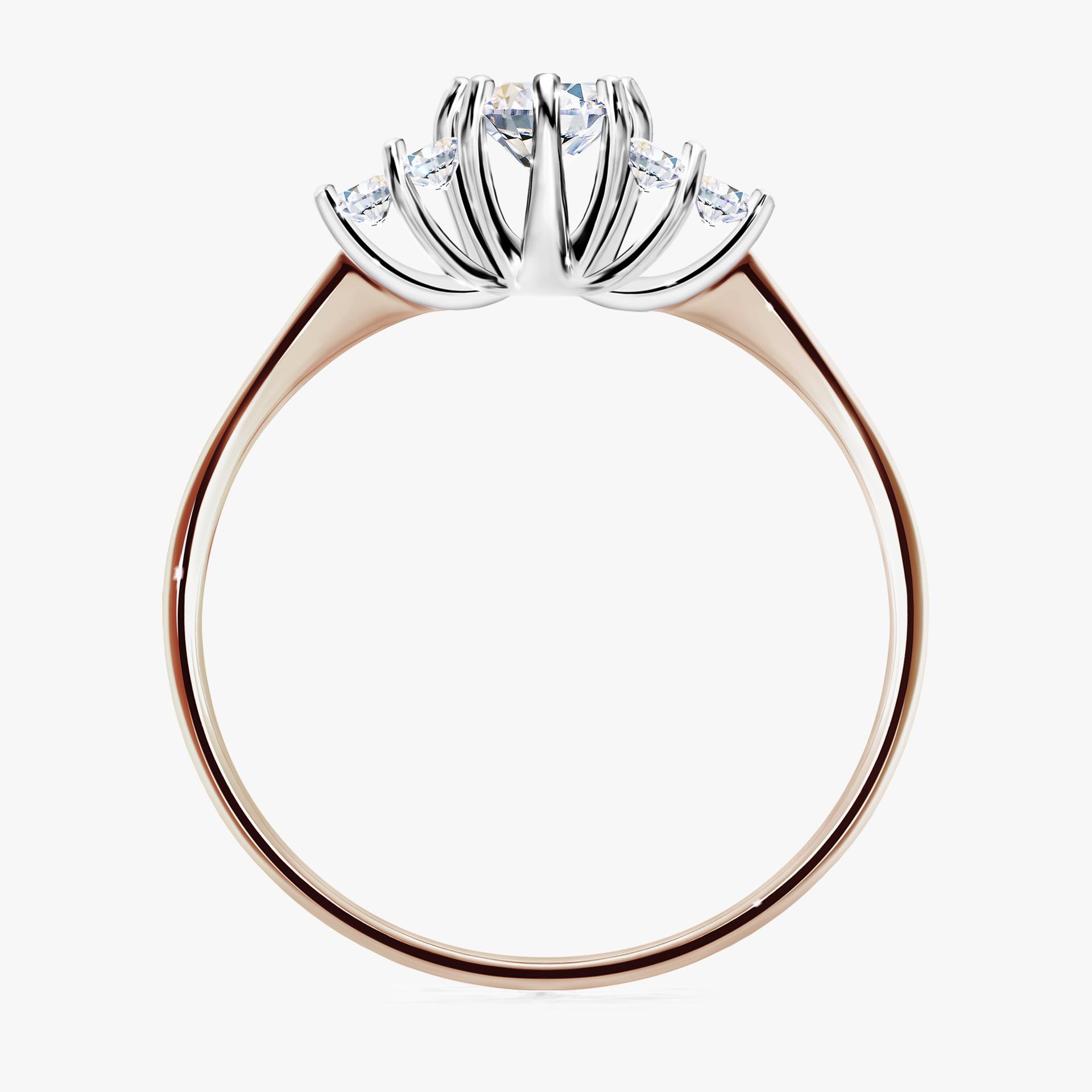 Pierscionek zareczynowy z szafirem bialym 043 CT z rozowego zlota my lilly 02