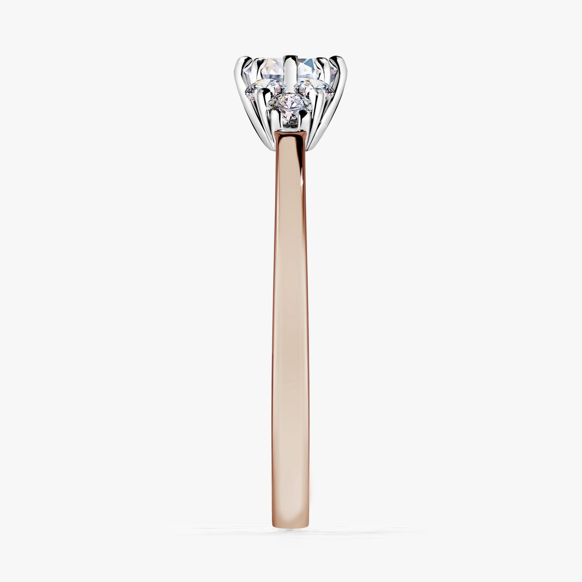 Pierscionek zareczynowy z szafirem bialym 043 CT z rozowego zlota my lilly 03
