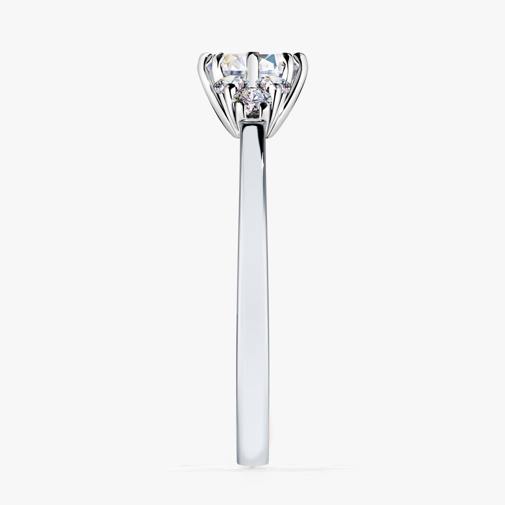Pierscionek zareczynowy z szafirem bialym 068 CT z bialego zlota my lilly 03