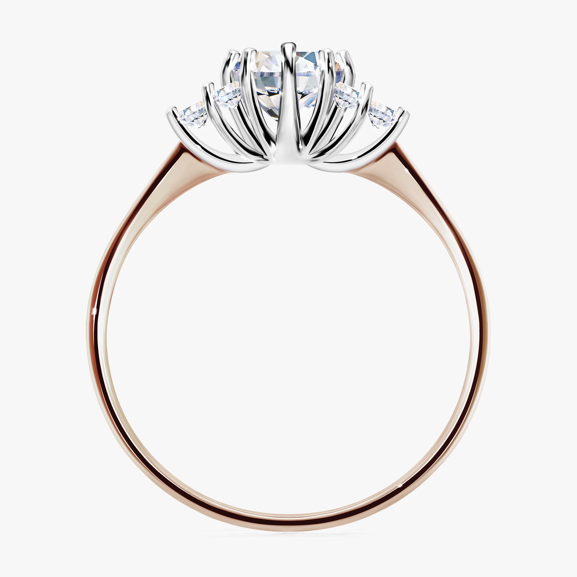 Pierscionek zareczynowy z szafirem bialym 068 CT z rozowego zlota my lilly 02
