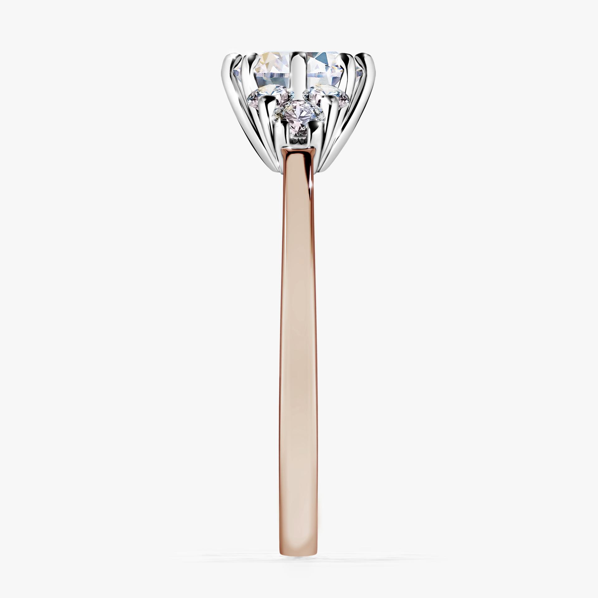 Pierscionek zareczynowy z szafirem bialym 098 CT z rozowego zlota my lilly 03