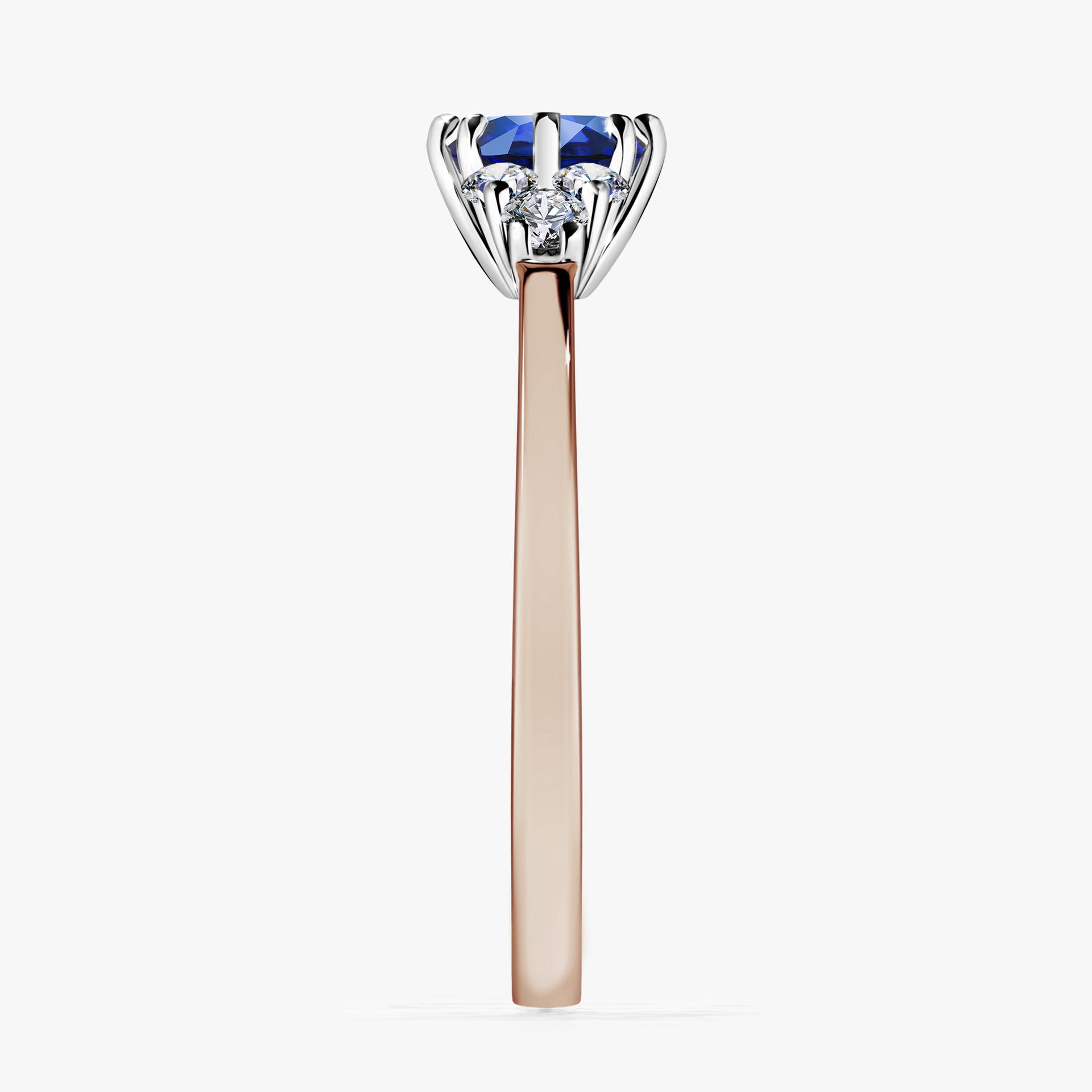Pierscionek zareczynowy z szafirem niebieskim 068 CT z rozowego zlota my lilly 03