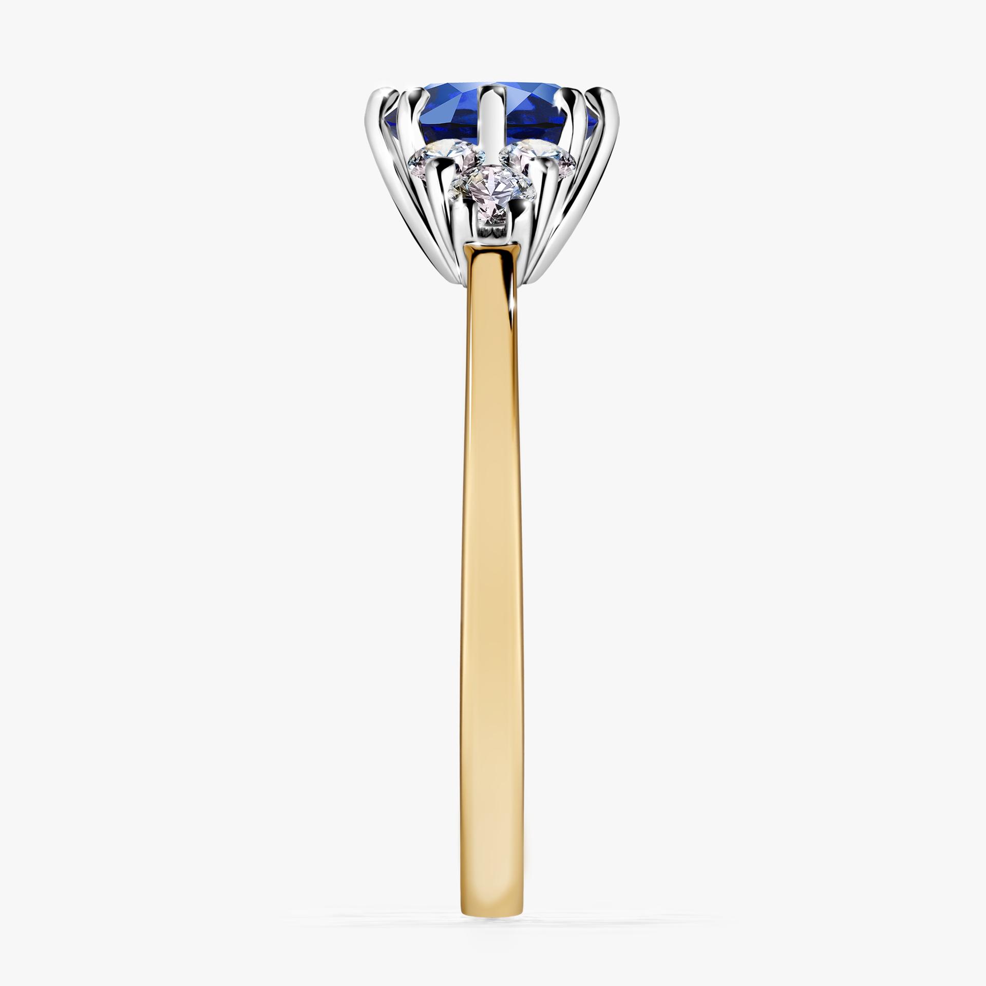 Pierścionek zaręczynowy My Lilly z żółtego złota z szafirem niebieskim 0,98ct