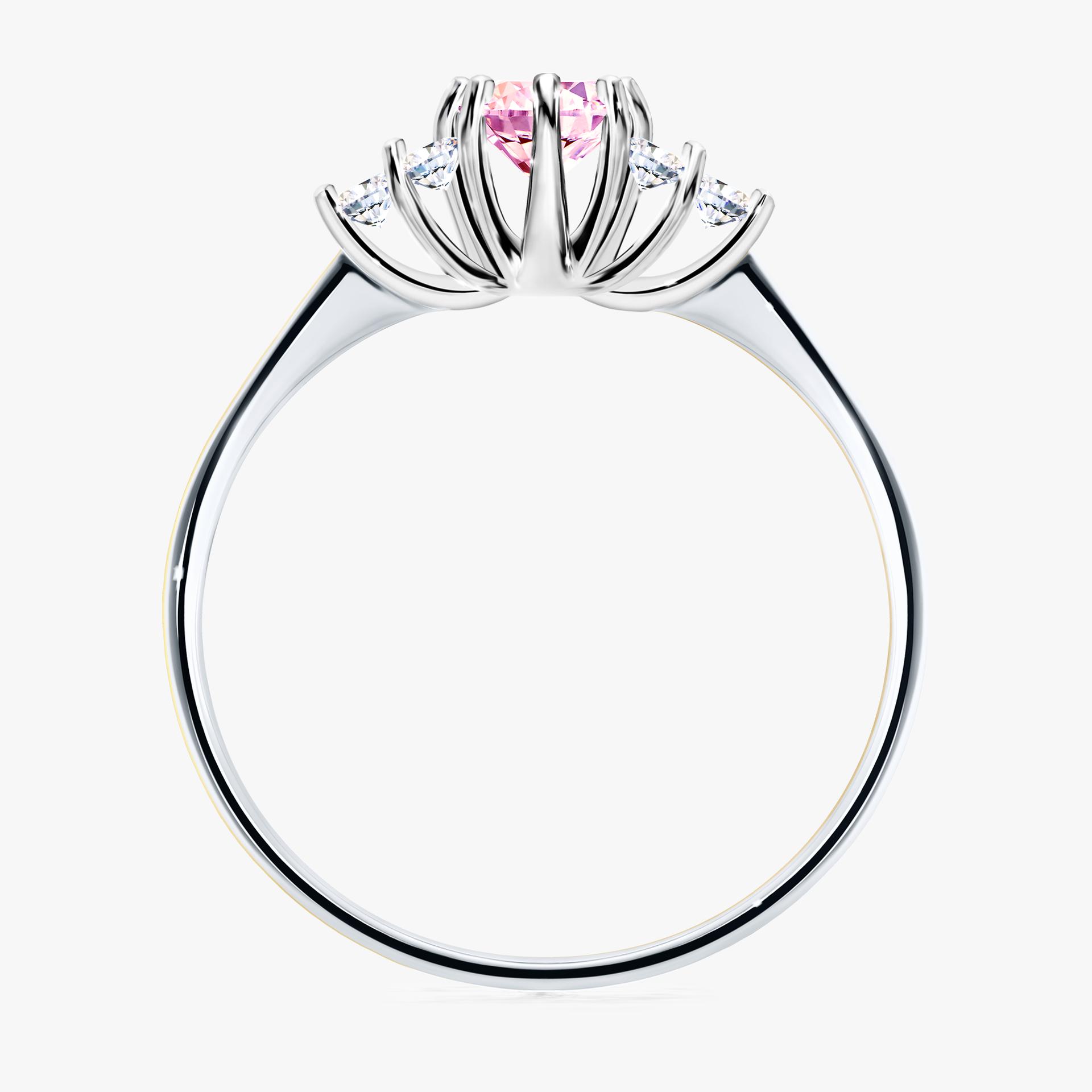 Pierscionek zareczynowy z szafirem rozowym 043 CT z bialego zlota my lilly 02