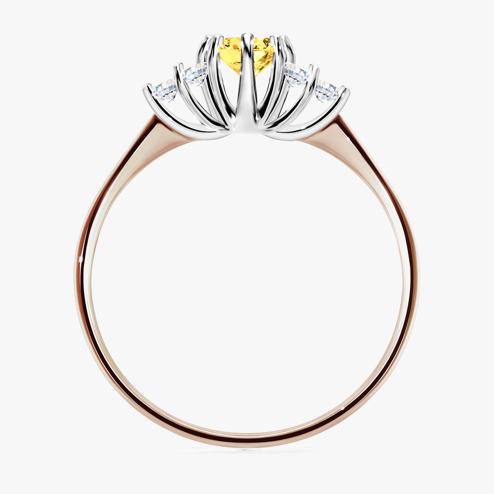 Pierscionek zareczynowy z szafirem zoltym 043 CT z rozowego zlota my lilly 02