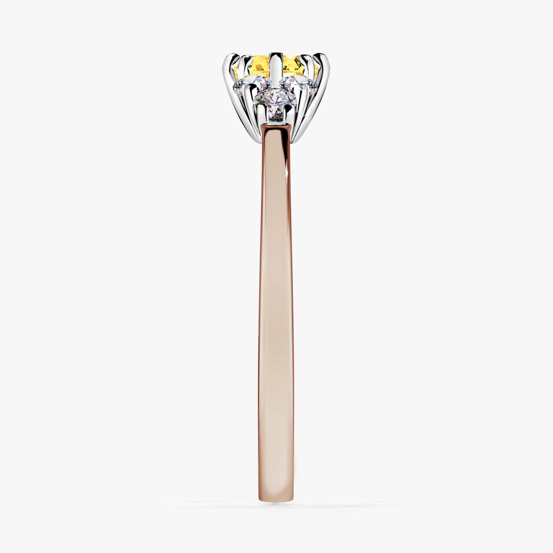 Pierscionek zareczynowy z szafirem zoltym 043 CT z rozowego zlota my lilly 03