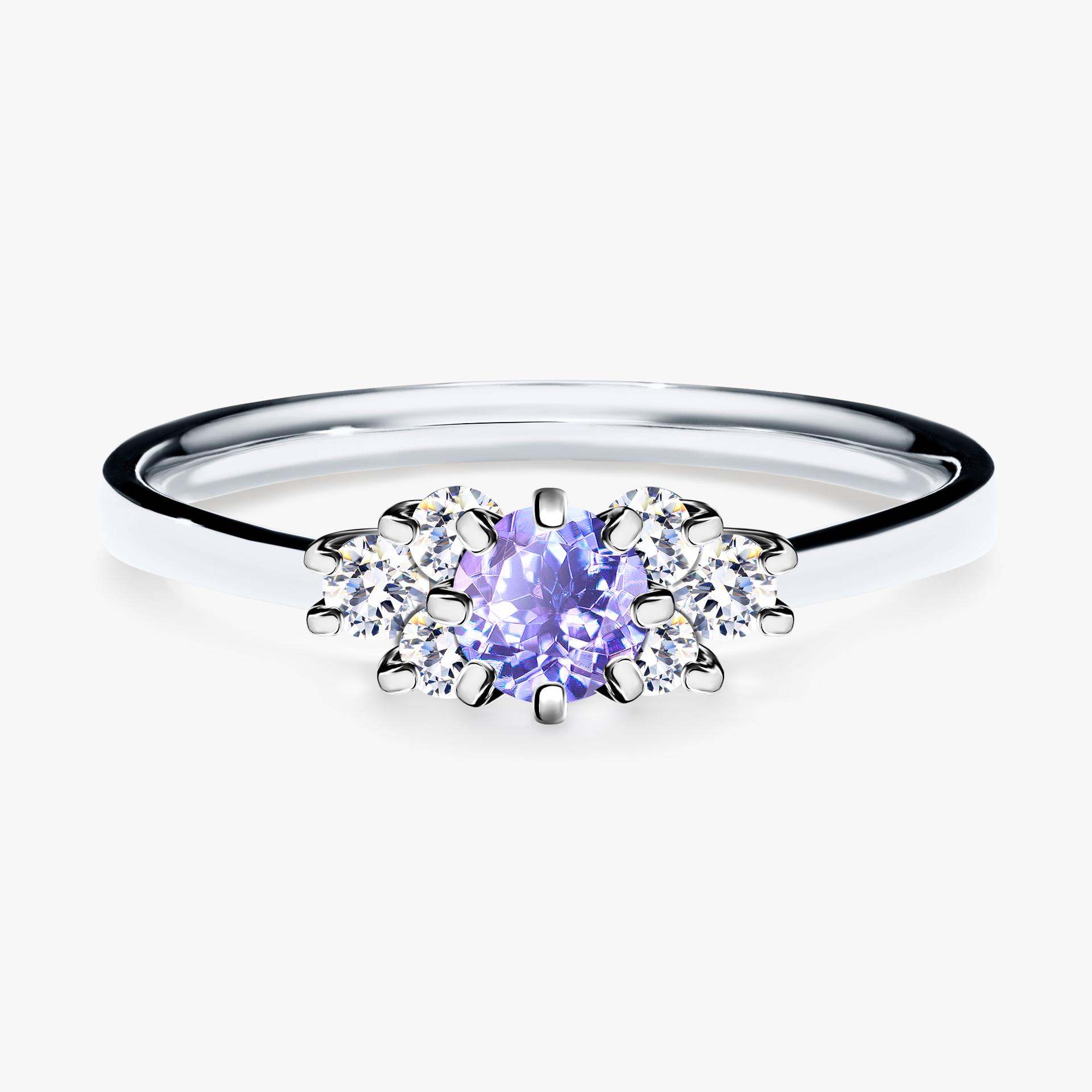 Pierscionek zareczynowy z tanzanitem 043 CT z bialego zlota my lilly 01