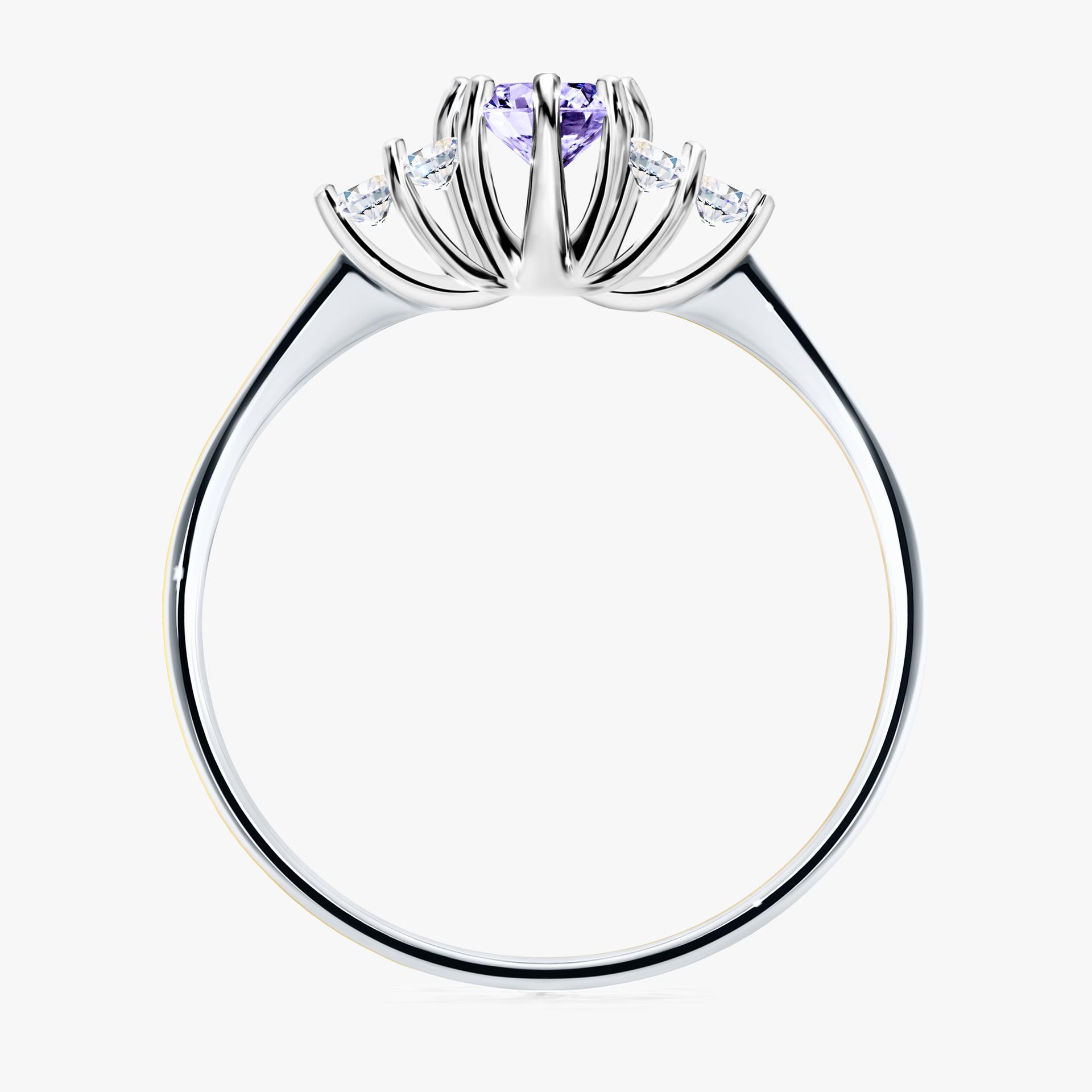Pierscionek zareczynowy z tanzanitem 043 CT z bialego zlota my lilly 02