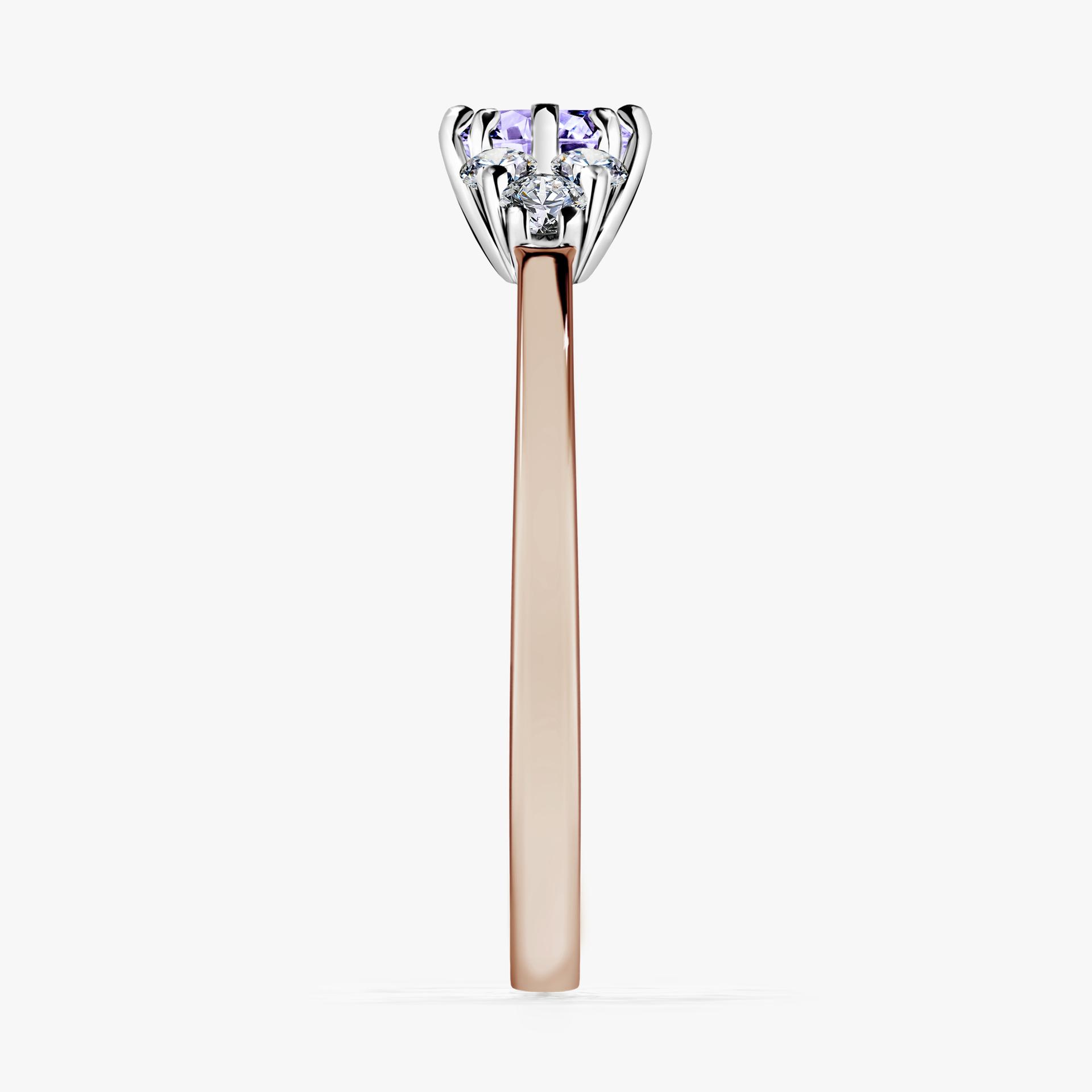 Pierscionek zareczynowy z tanzanitem 043 CT z rozowego zlota my lilly 03