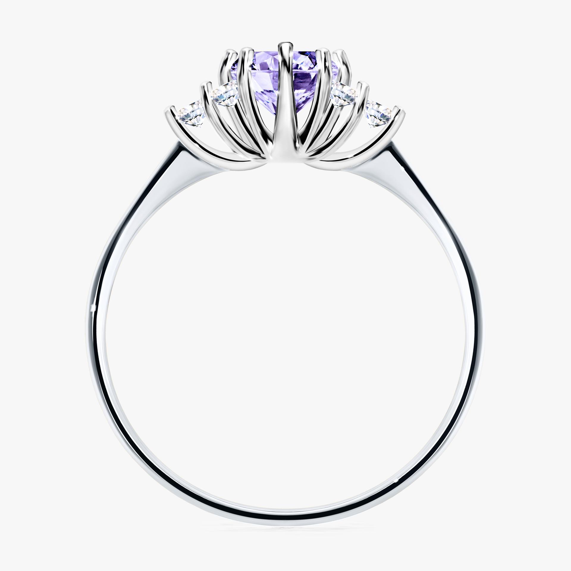 Pierścionek zaręczynowy My Lilly z białego złota z tanzanitem 0,68ct
