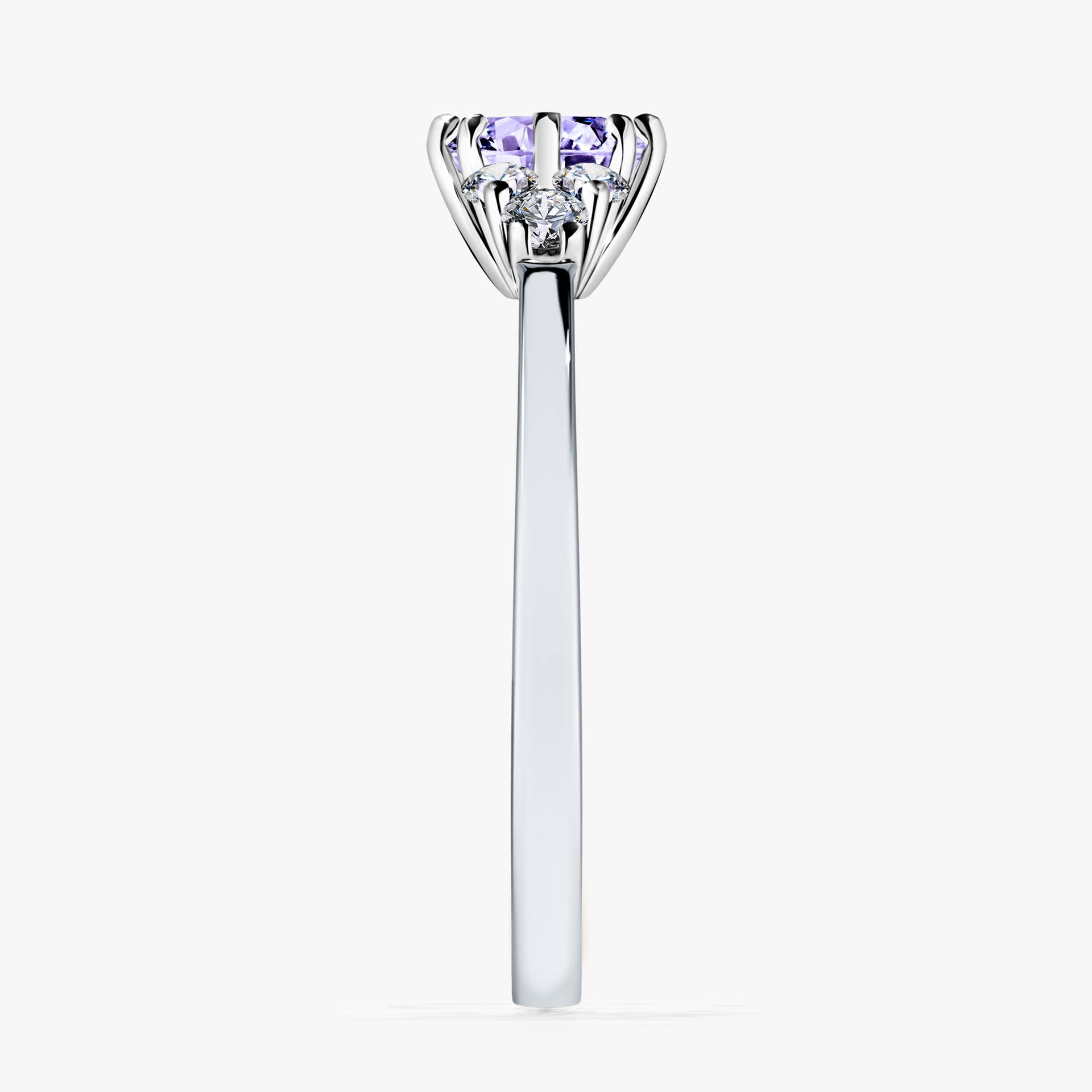 Pierścionek zaręczynowy My Lilly z białego złota z tanzanitem 0,68ct