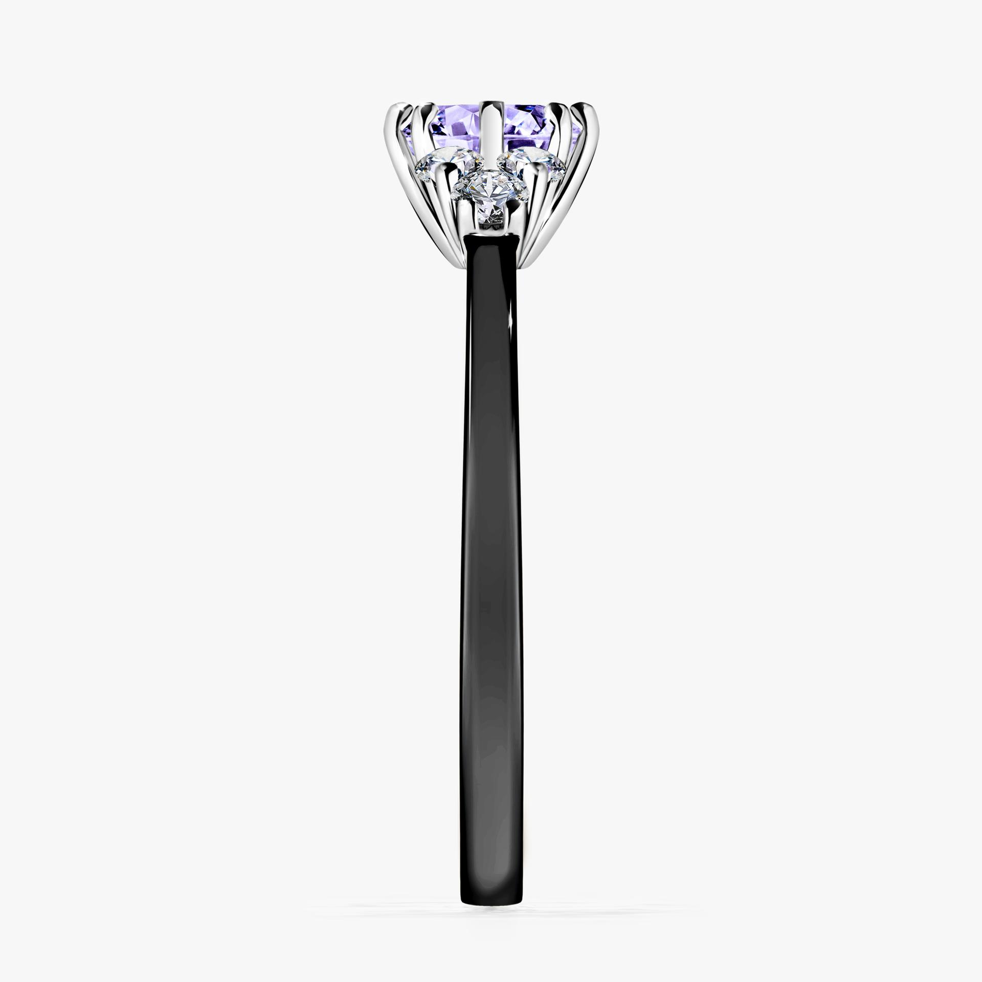 Pierscionek zareczynowy z tanzanitem 068 CT z czarnego zlota my lilly 03