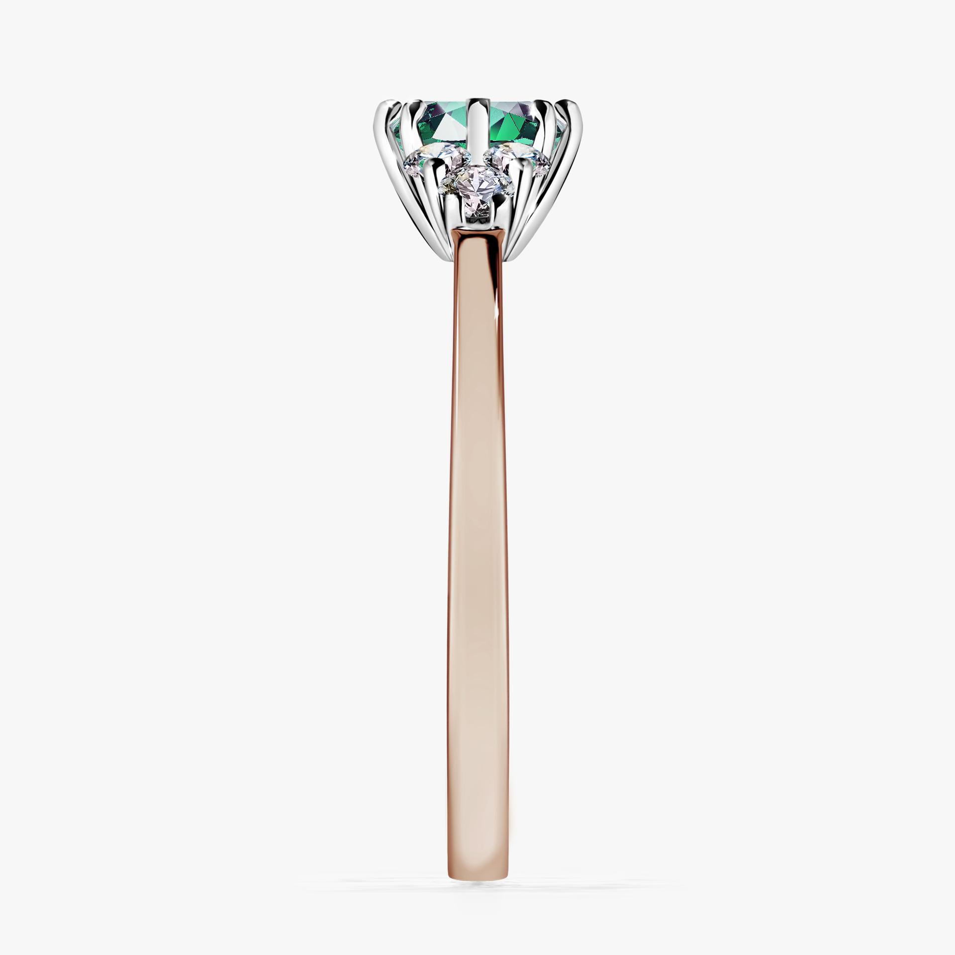 Pierscionek zareczynowy ze szmaragdem 068 CT z rozowego zlota my lilly 03