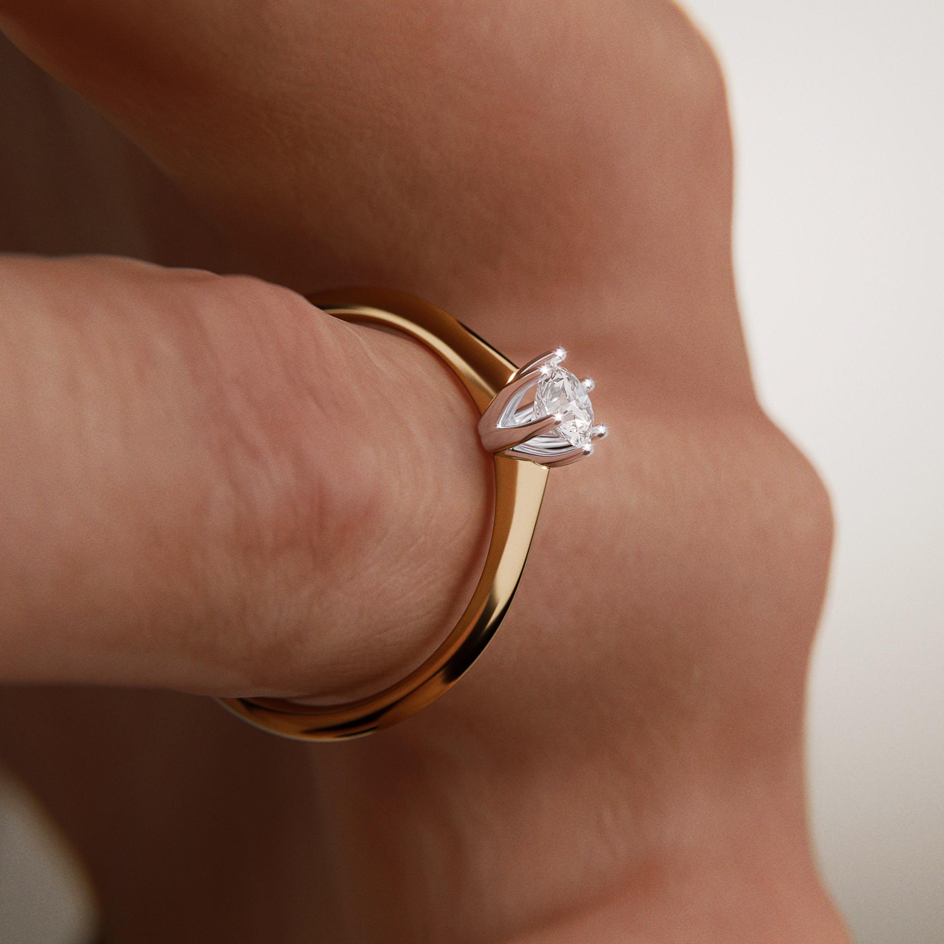 Pierścionek zaręczynowy My Love z żółtego złota z diamentem laboratoryjnym 0,25ct