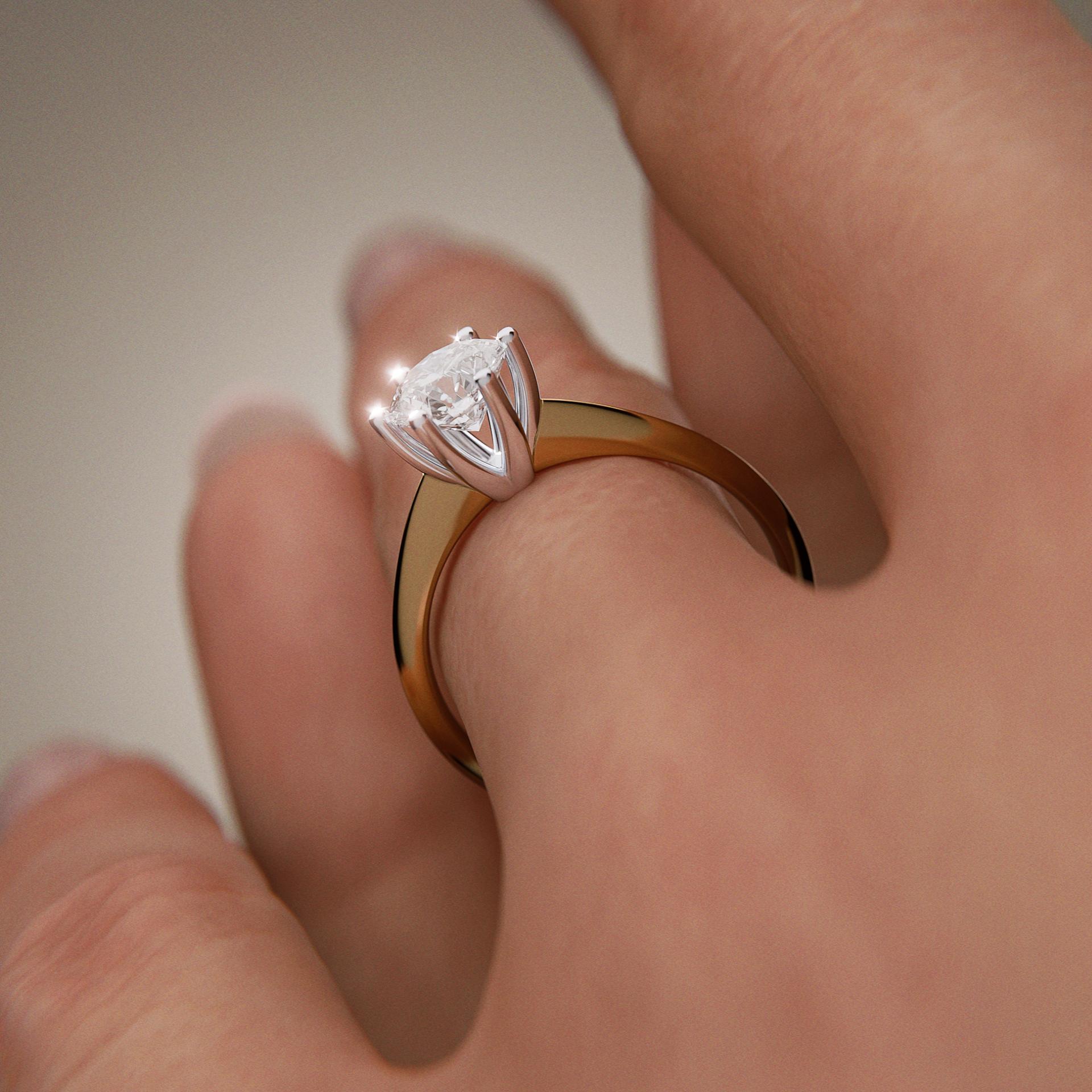 Pierścionek zaręczynowy My Love z żółtego złota z diamentem naturalnym 1,00ct