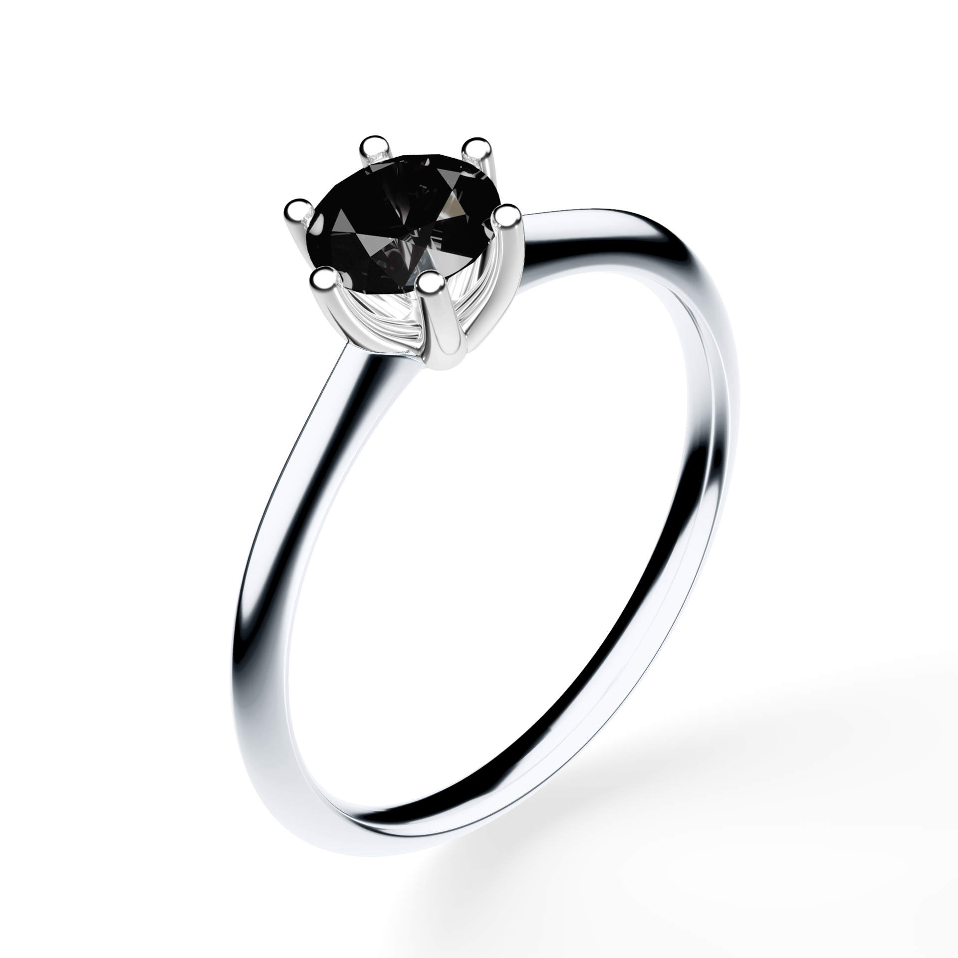 Pierścionek zaręczynowy My Love z białego złota z czarnym diamentem laboratoryjnym 0,50ct
