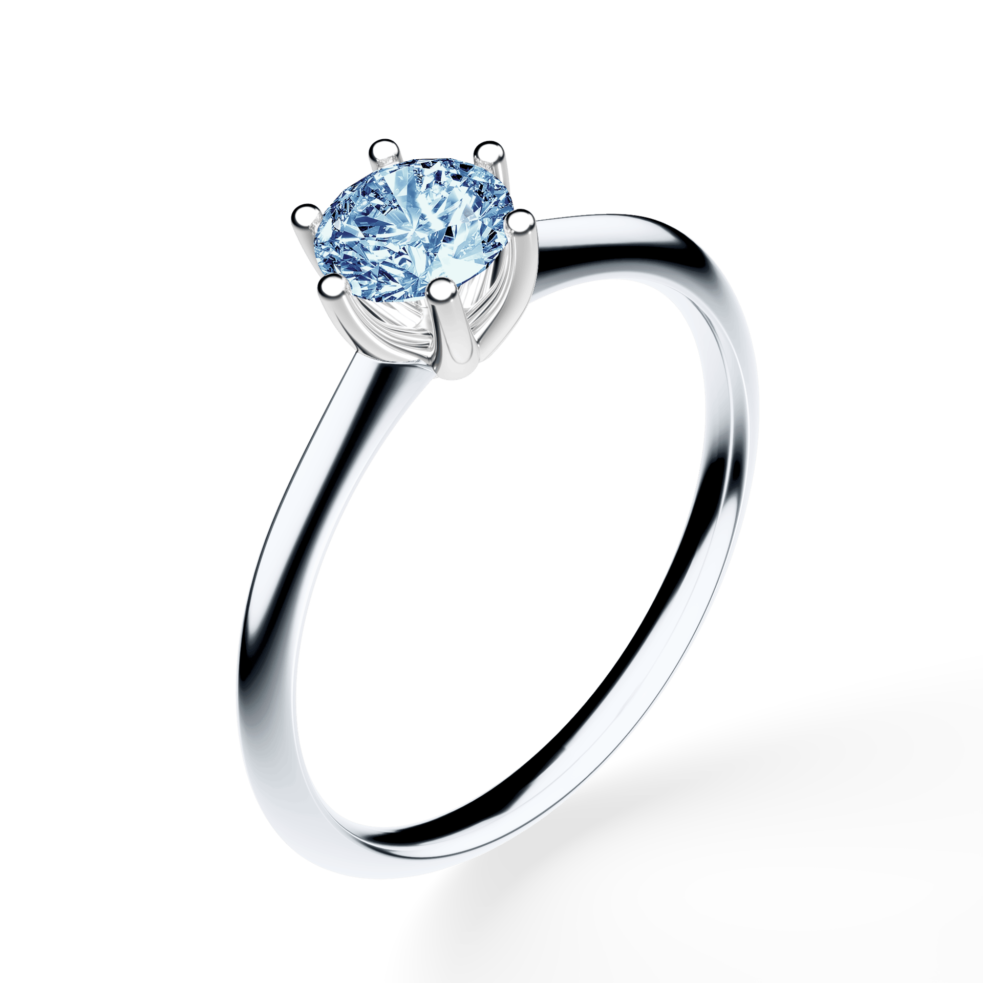 Pierścionek zaręczynowy My Love z białego złota z niebieskim diamentem laboratoryjnym 0,50ct